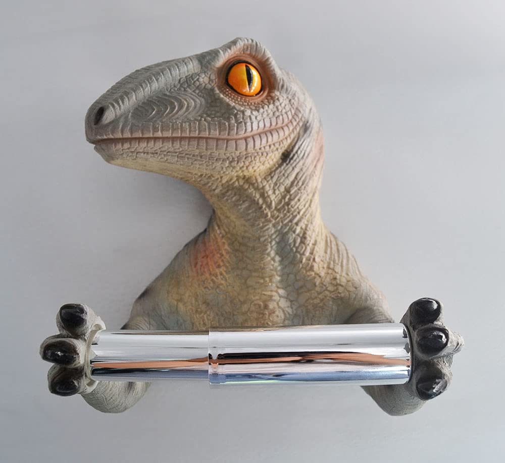 Dinosaur Toilet Paper Holder - 3D Wall Mounted Bathroom Tissue Roll Rack for Kids Room, Dino Themed Decor - Perfect for Children's Bathroom, Playroom & Dinosaur Nursery