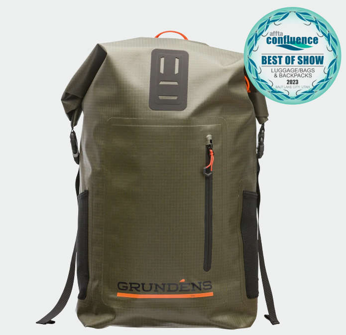 Grundens Wayward 38L Roll Top Waterproof Backpack - Durable Fishing & Outdoor Gear for Hiking, Camping & Travel