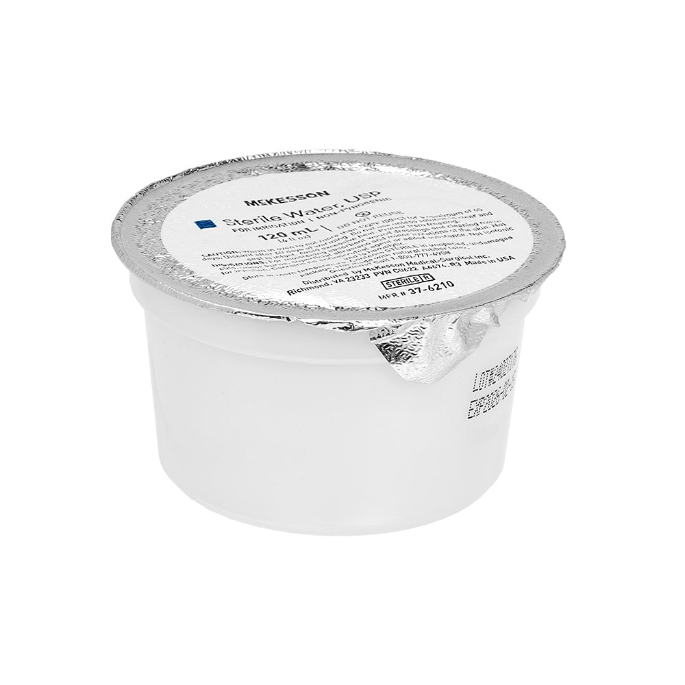 Sterile Water Cup 120mL - Individually Sealed for Medical, Laboratory & First Aid Use - Hydration & Wound Care Solution