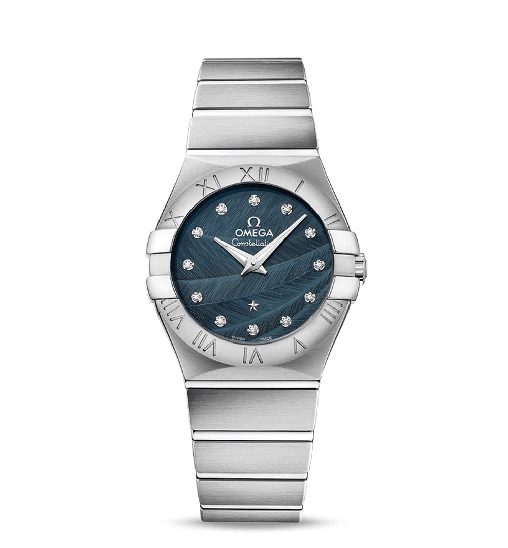 Omega Constellation Blue Dial Ladies Watch 123.10.27.60.53.001 - Luxury Swiss Automatic Women's Watch with Stainless Steel Bracelet - Perfect for Business, Evening Events & Special Occasions