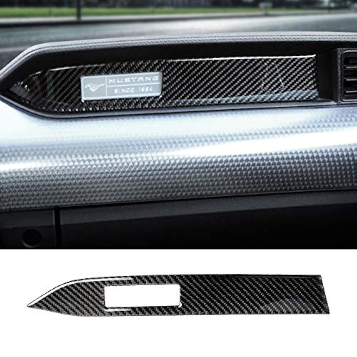 Premium Carbon Fiber Dashboard Trim Kit for Ford Mustang (2015-2023) - Interior Styling Decoration Strip & Panel Accessories | Enhances Cabin Aesthetics & Protects Dashboard Surface