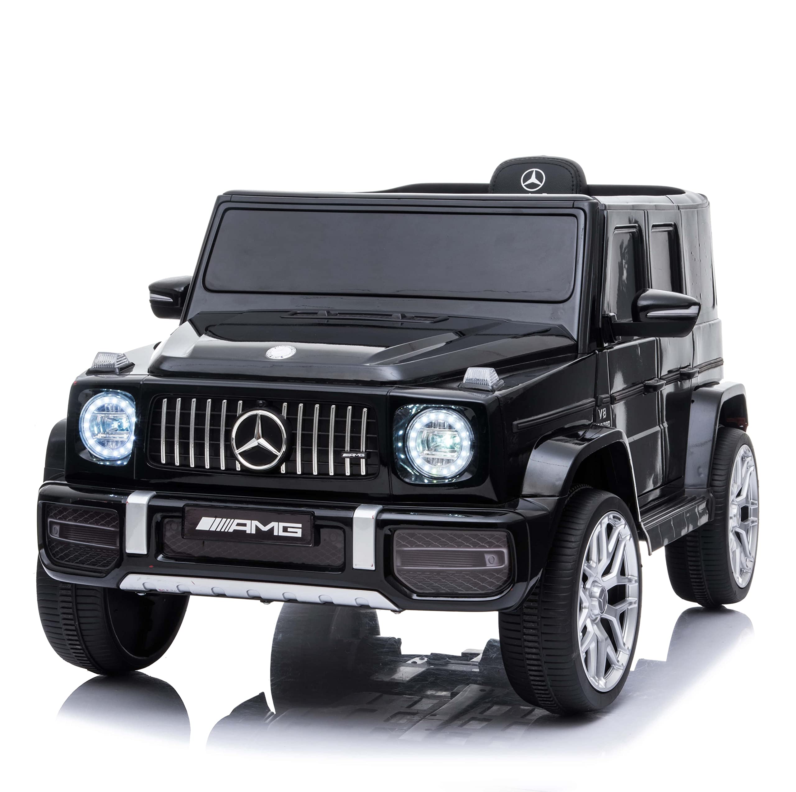PRIME CLUB 12V Electric Ride-On Car for Kids - Remote Control, Built-in Music, Dual Motors, LED Lights - Perfect Birthday & Christmas Gift for Toddlers Boys & Girls (Black) | Indoor & Outdoor Play, Backyard Fun, Park Adventures