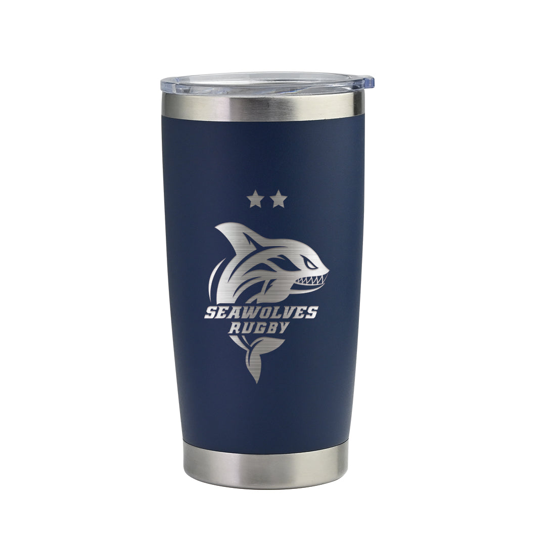 Seawolves Rugby Stainless Steel Insulated Coffee Travel Mug - 20oz Leak-Proof Tumbler for Hot & Cold Drinks - Perfect for Commuting, Camping, and Office Use