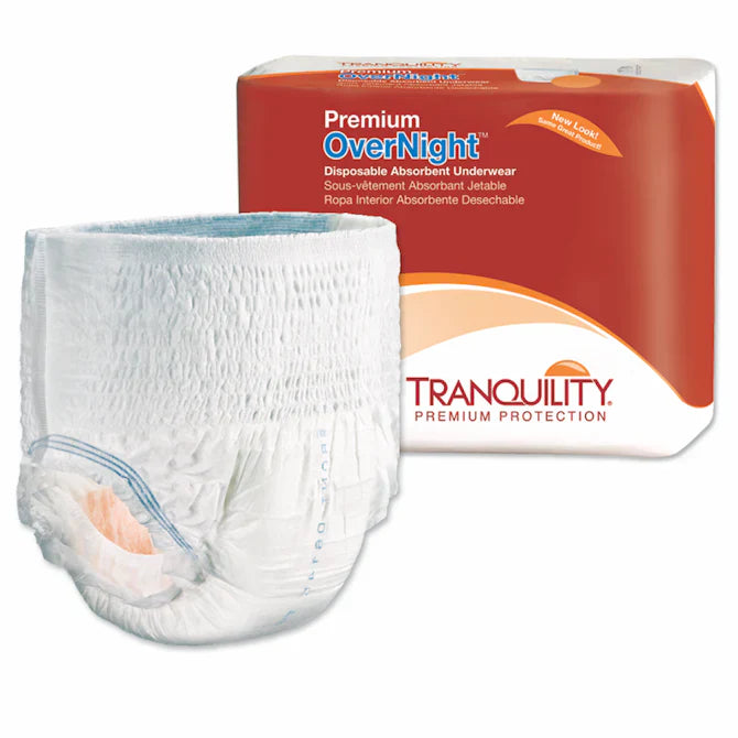 Tranquility Premium Overnight Protective Underwear for Adults - Super Absorbent Leakproof Briefs for Incontinence, Bedwetting & Postpartum Care - Ideal for Nighttime Protection & Comfortable Sleep