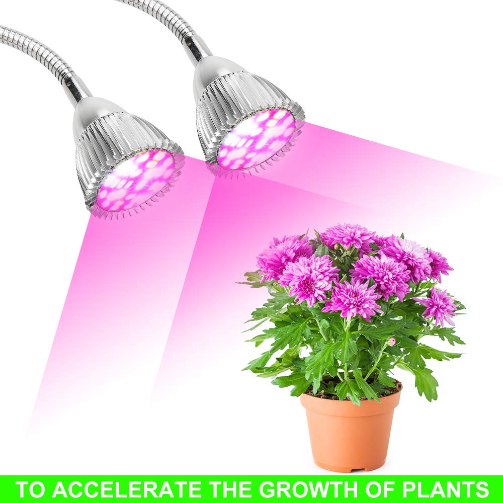 Yosoo Dual LED Plant Grow Light - 56 LED 120° Flexible Double Switch Desk Grow Lamp for Indoor Plants, Hydroponics, Potted Plants & Greenhouse Gardening | Perfect for Home Office, Kitchen Herb Garden & Plant Seedlings