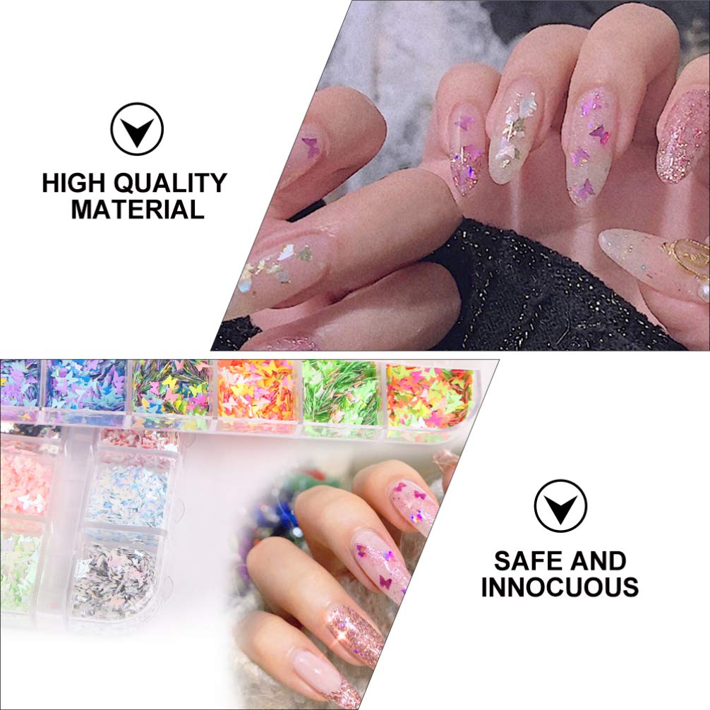 EXCEART 2 Pack DIY Nail Art Sequins & Eyeshadow Flakes - Face Glitter, Nail Stickers, Embellishments, Confetti for Nail Art & Eye Makeup - Super Flash Glitter for Parties, Halloween, Cosplay & Special Occasions