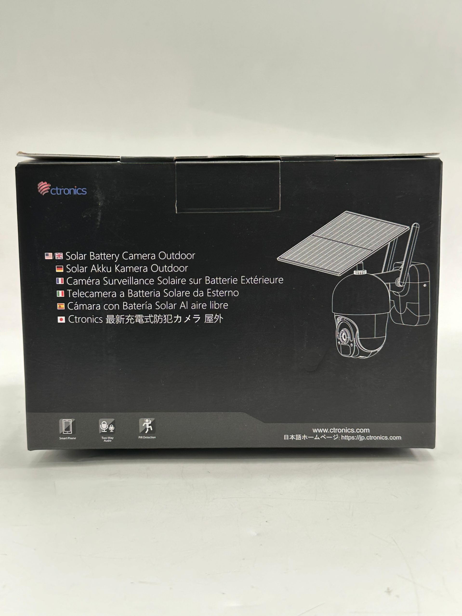 Ctronics 2.5K 4MP Wireless Outdoor Security Camera with Solar Power - 2560x1440P HD, 10000mAh Battery, 360° PTZ, Color Night Vision, PIR Human Detection, 2-Way Audio, IP66 Weatherproof - Ideal for Home, Yard, Garage & Business Surveillance