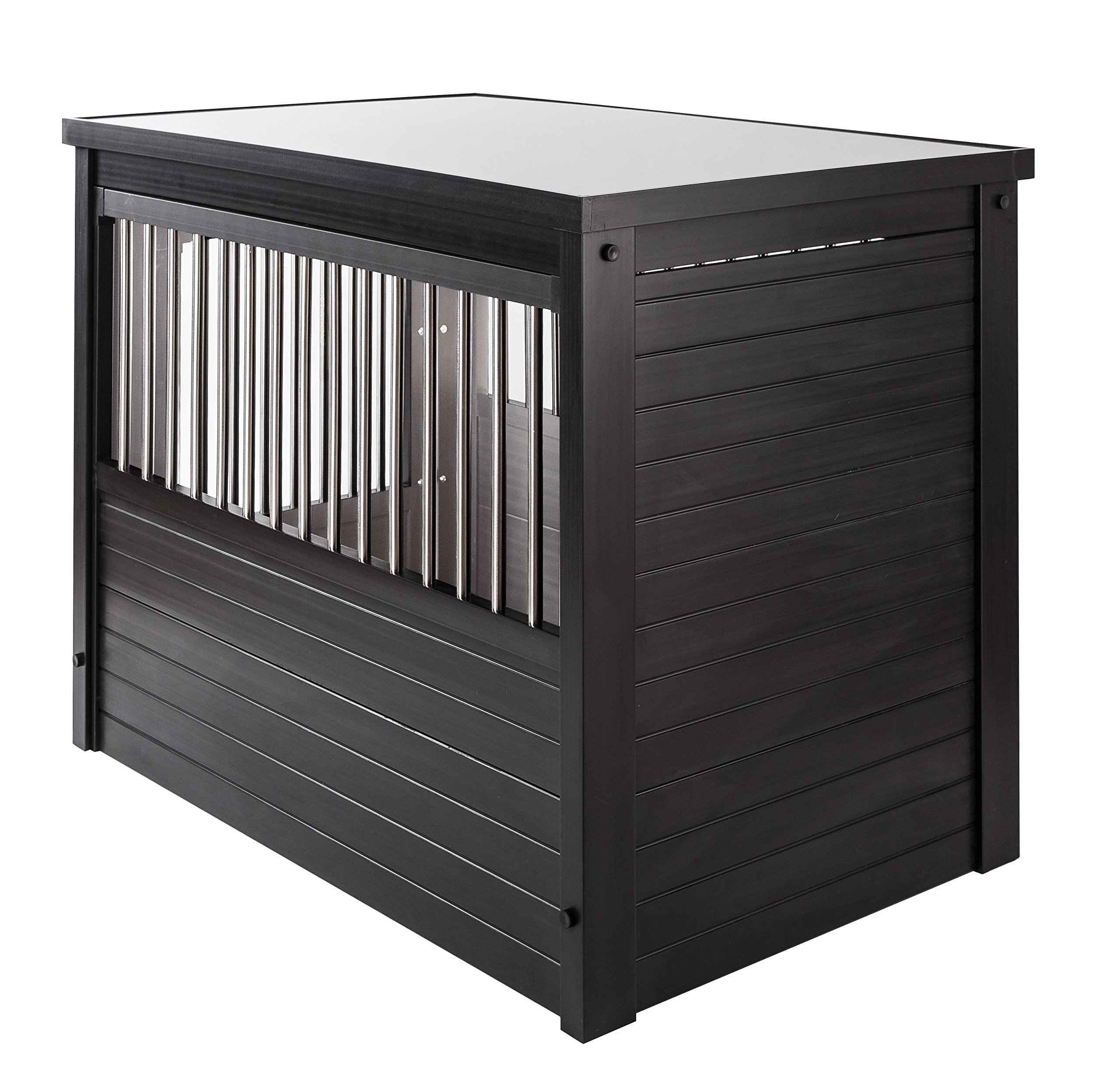 New Age Pet ECOFLEX Dog Crate End Table - Stylish Furniture-Style Pet Crate for Crate Trained Dogs with Stainless Steel Frame & Secure Latched Door - 10 Year Warranty - Perfect for Living Rooms, Bedrooms & Home Decor