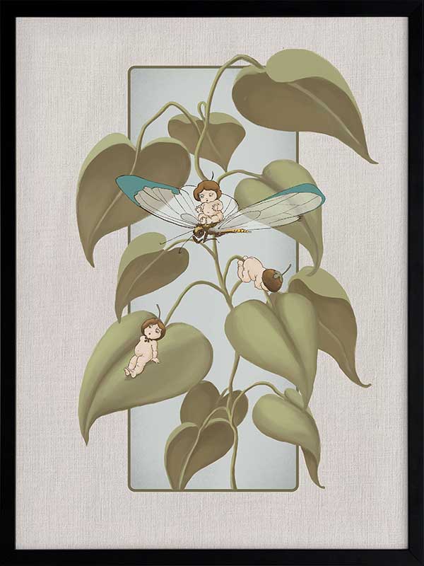 Dragonfly Whispers Grey Framed Wall Art Print - Nature Inspired Home Decor for Living Room, Bedroom & Office