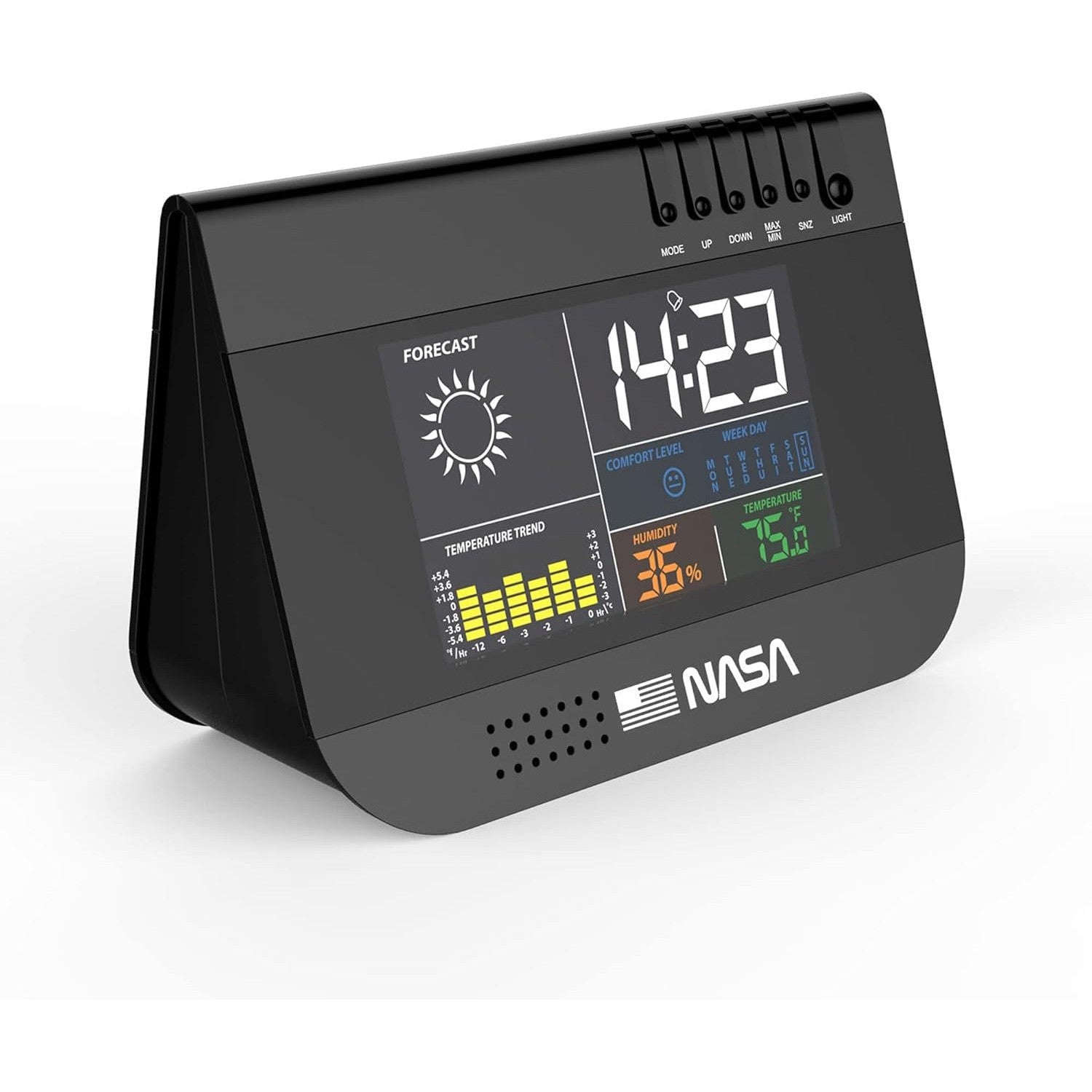 NASA Weather Station Satellite WS100 - Wireless Digital Weather Forecaster for Home & Outdoor Use - Accurate Temperature, Humidity & Wind Speed Monitoring