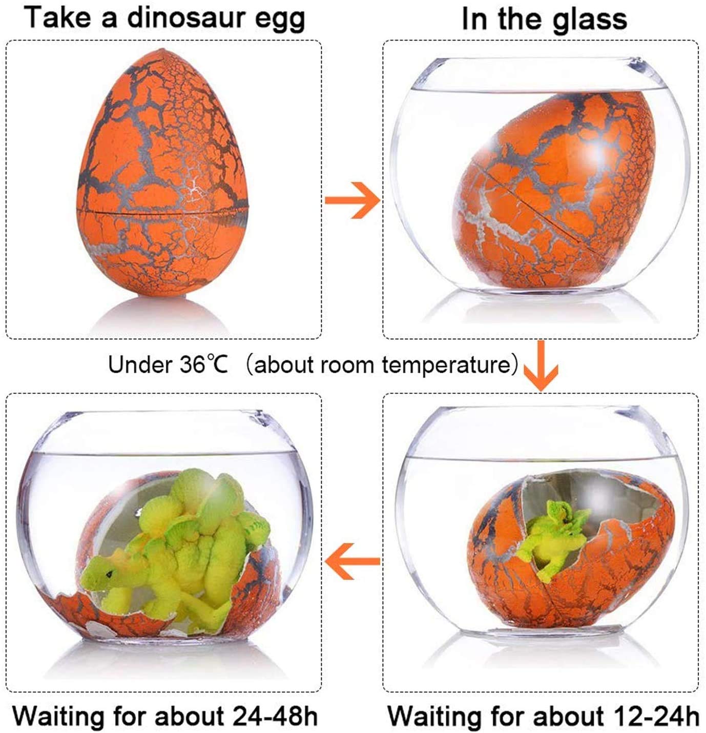 24 Pack Easter Dinosaur Eggs That Hatch in Water - Dino Egg Toys with Mini Dinosaur Figures Inside - Fun Easter Basket Stuffers for Boys & Kids - Perfect for Easter Egg Hunt Party Favors & STEM Learning Activities