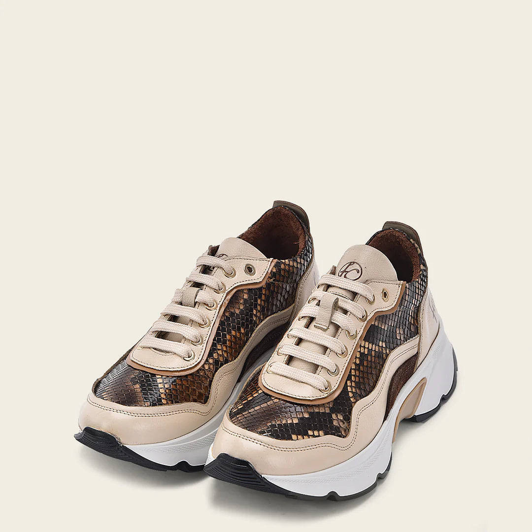 Women's Honey Python Sneakers A09PBVW - Stylish & Comfortable Casual Shoes for Walking, Work & Everyday Wear