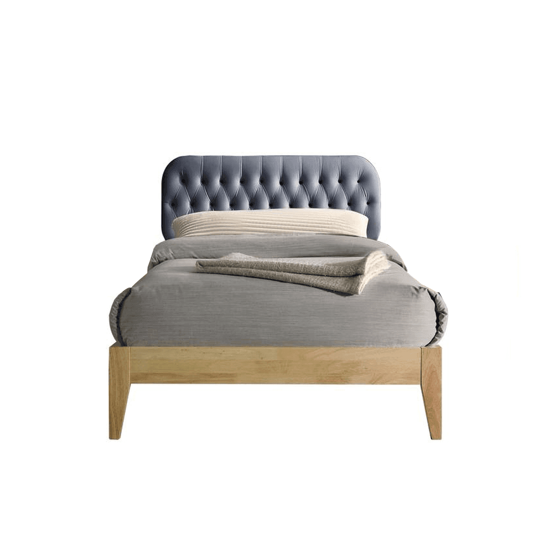 Elma Solid Wood Bed Frame - Queen Size, Sturdy & Elegant Design for Bedroom - Perfect for Modern, Rustic, or Farmhouse Decor