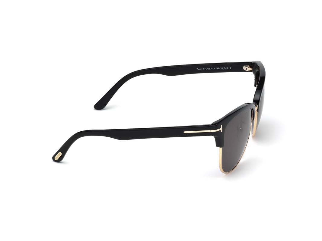 Tom Ford FT0368 01A 59 Shiny Black Fashion Sunglasses for Women - UV Protection & Luxury Style for Beach, Driving & Outdoor Activities
