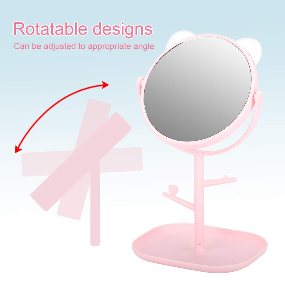 Cute Mickey Ear White Cosmetic Mirror - HD Fashionable Makeup Mirror for Women & Girls | Perfect for Home Vanity, Travel, and Gift Giving