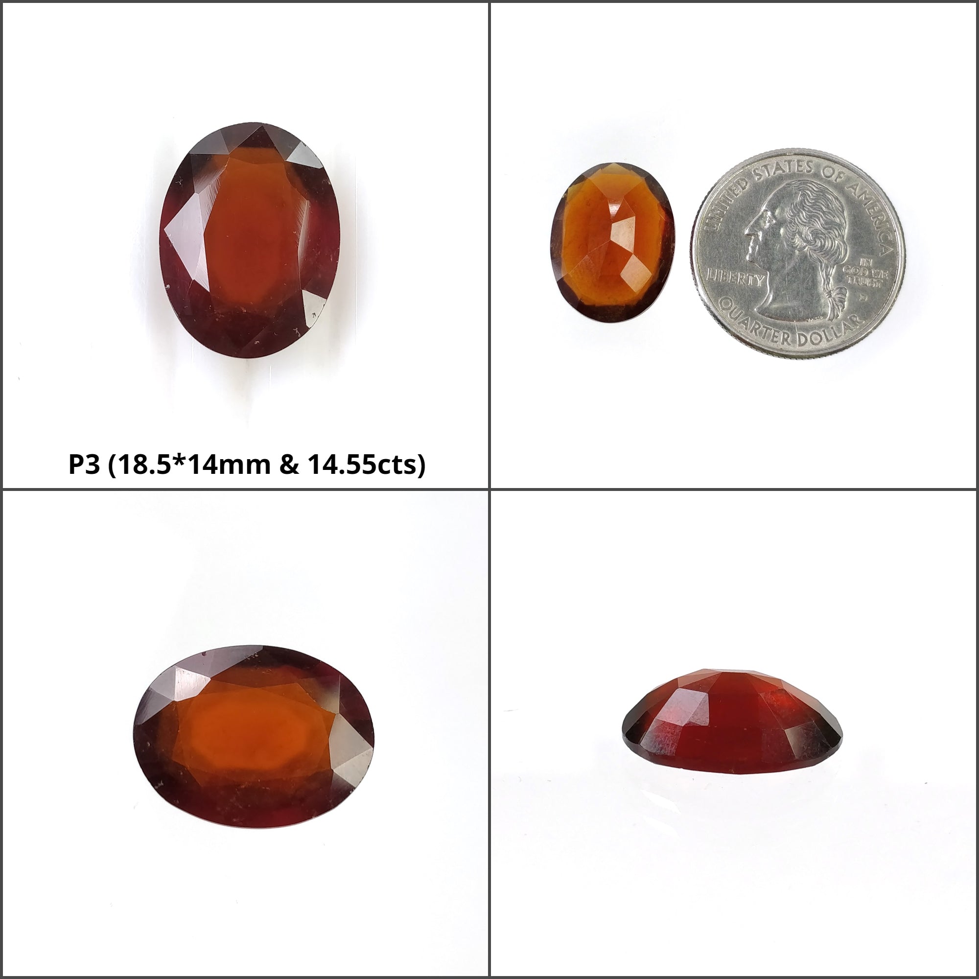 Natural Untreated Hessonite Garnet Gemstone - Oval Cushion Cut Cinnamon Color | Healing Crystal Jewelry Making, Meditation & Spiritual Gifts