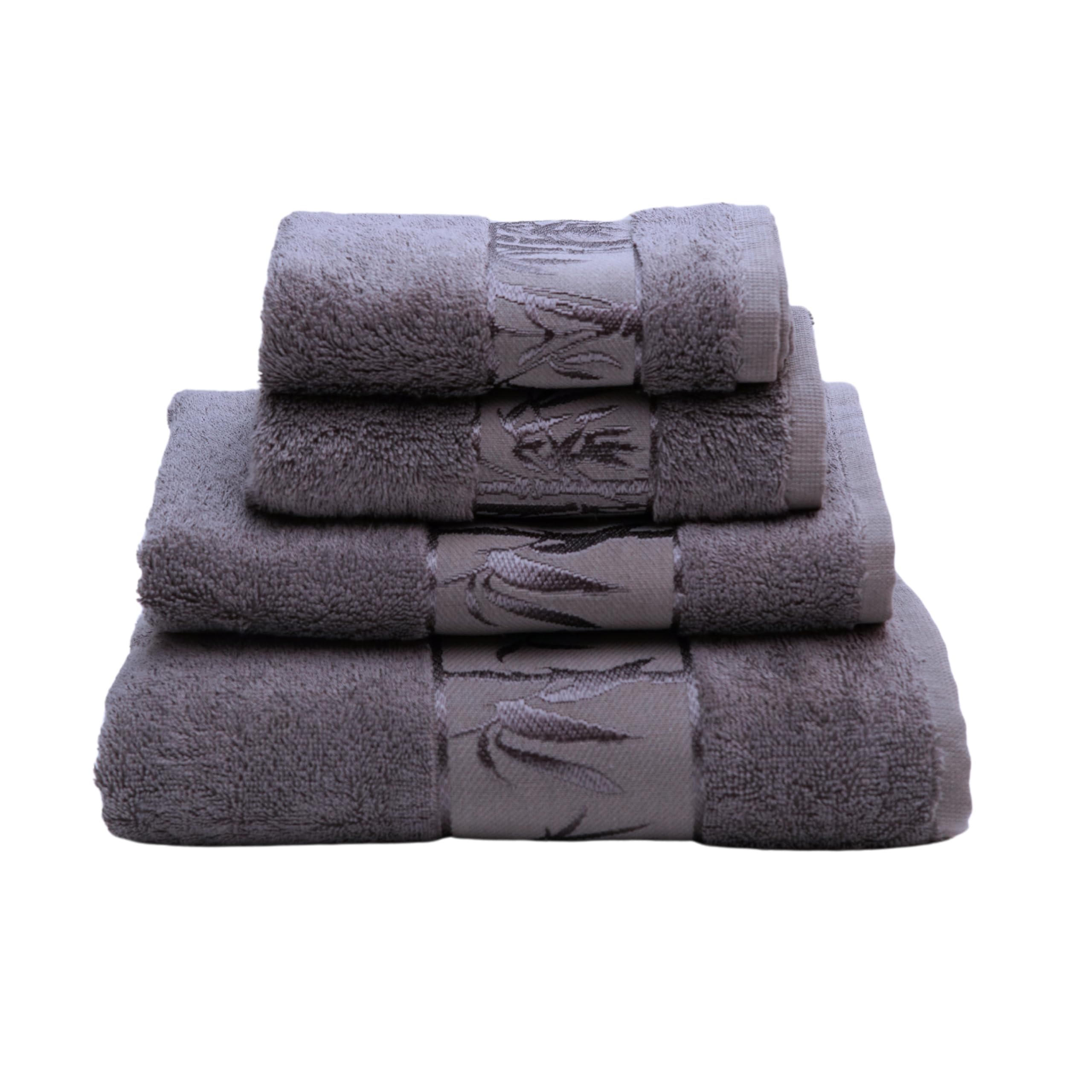 Set of 4 Ultra Soft Luxury Bath Towels - Premium Bamboo Viscose & Turkish Cotton Blend for Spa-Like Experience | Perfect for Bathroom, Beach, and Gym Use