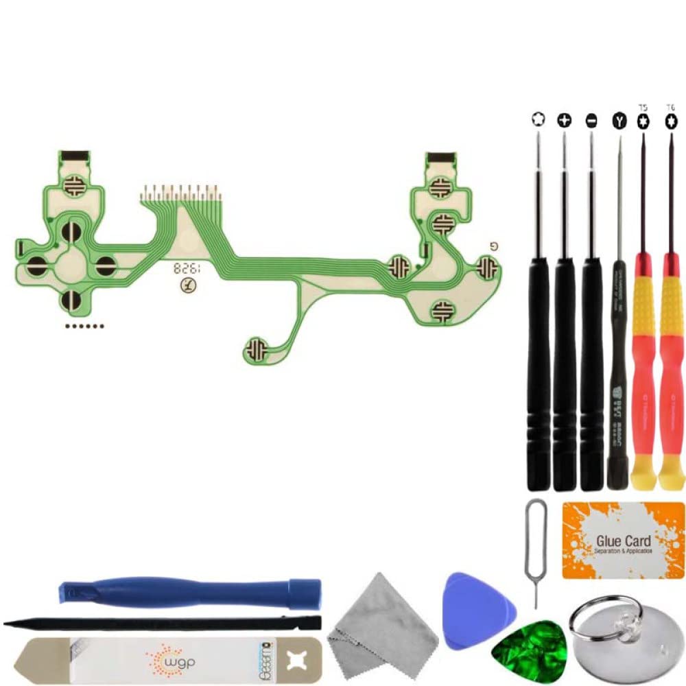 Conductive Button Membrane Replacement for Sony DualShock 4 Controller (JDM-050) - Includes Repair Tool Kit | DIY Fix for Sticky Buttons & Gamepad Maintenance