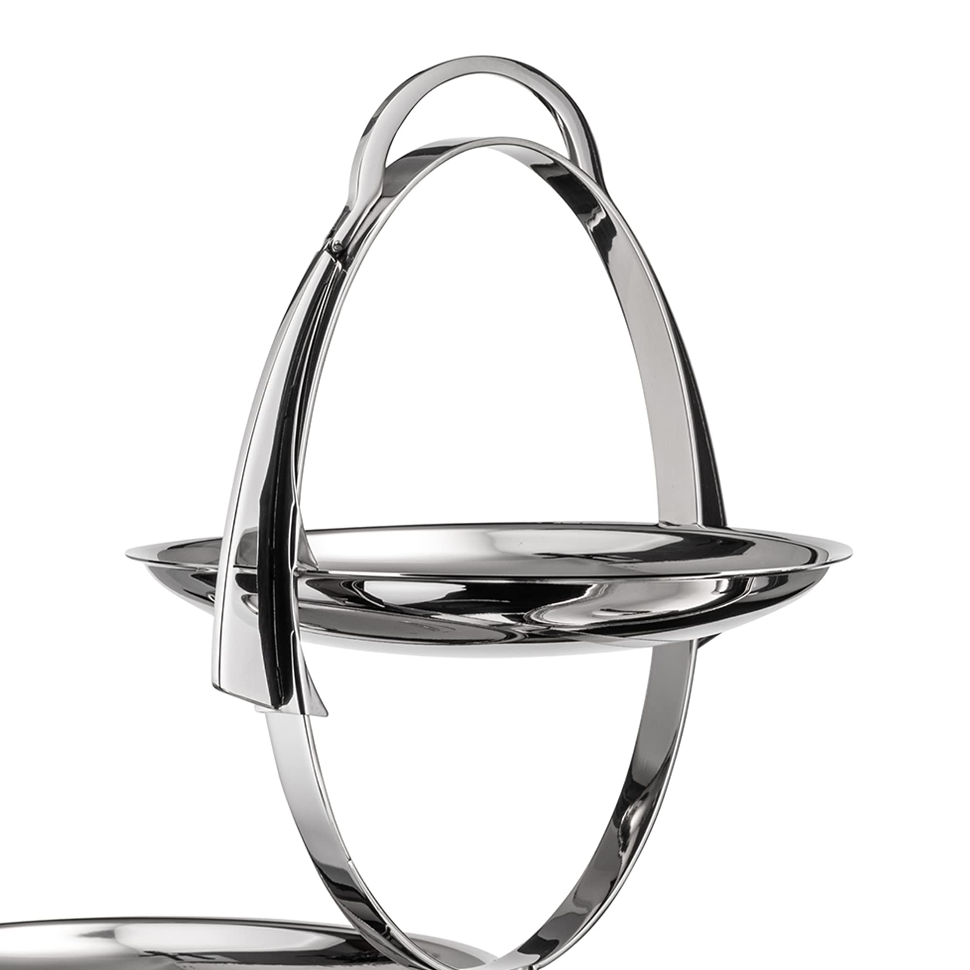 Alessi AM37 Anna Gong 3-Tier Folding Cake Stand - 18/10 Stainless Steel Mirror Polished Dessert Server for Parties, Weddings & Afternoon Tea