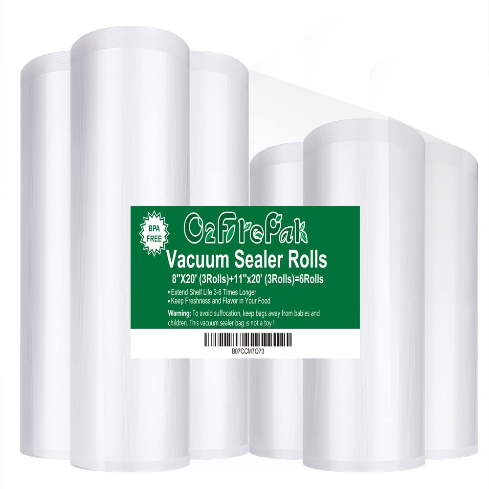 O2frepak 6-Pack Vacuum Sealer Bags Rolls - 8