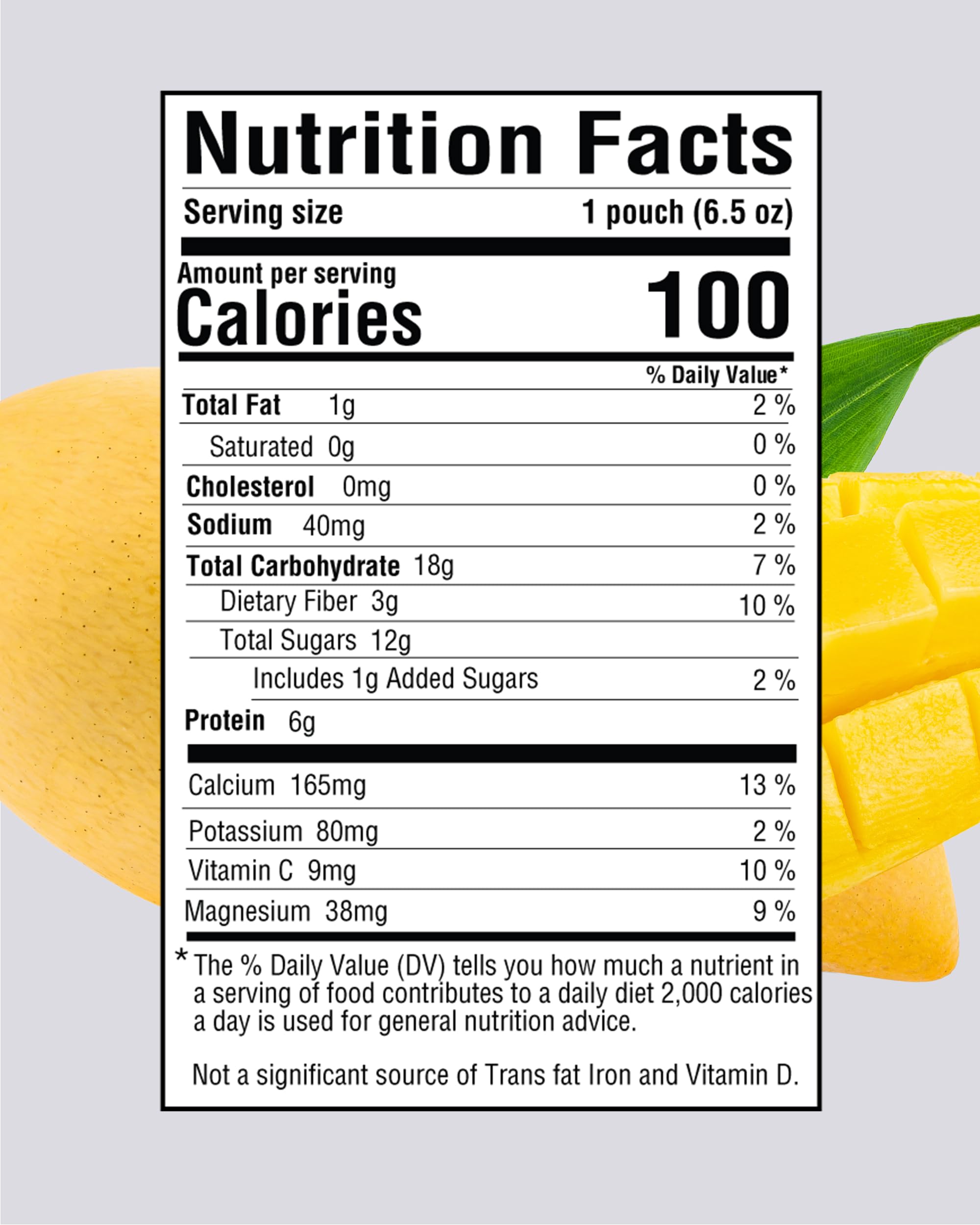 Organic Kids Fruit Pouches - Healthy Mango Tango Smoothie Snacks (6 Pack, 6.5oz Each) | High Fiber Protein Drink for Toddlers | Ready-to-Drink Baby Food for School Lunches, Road Trips & Outdoor Activities