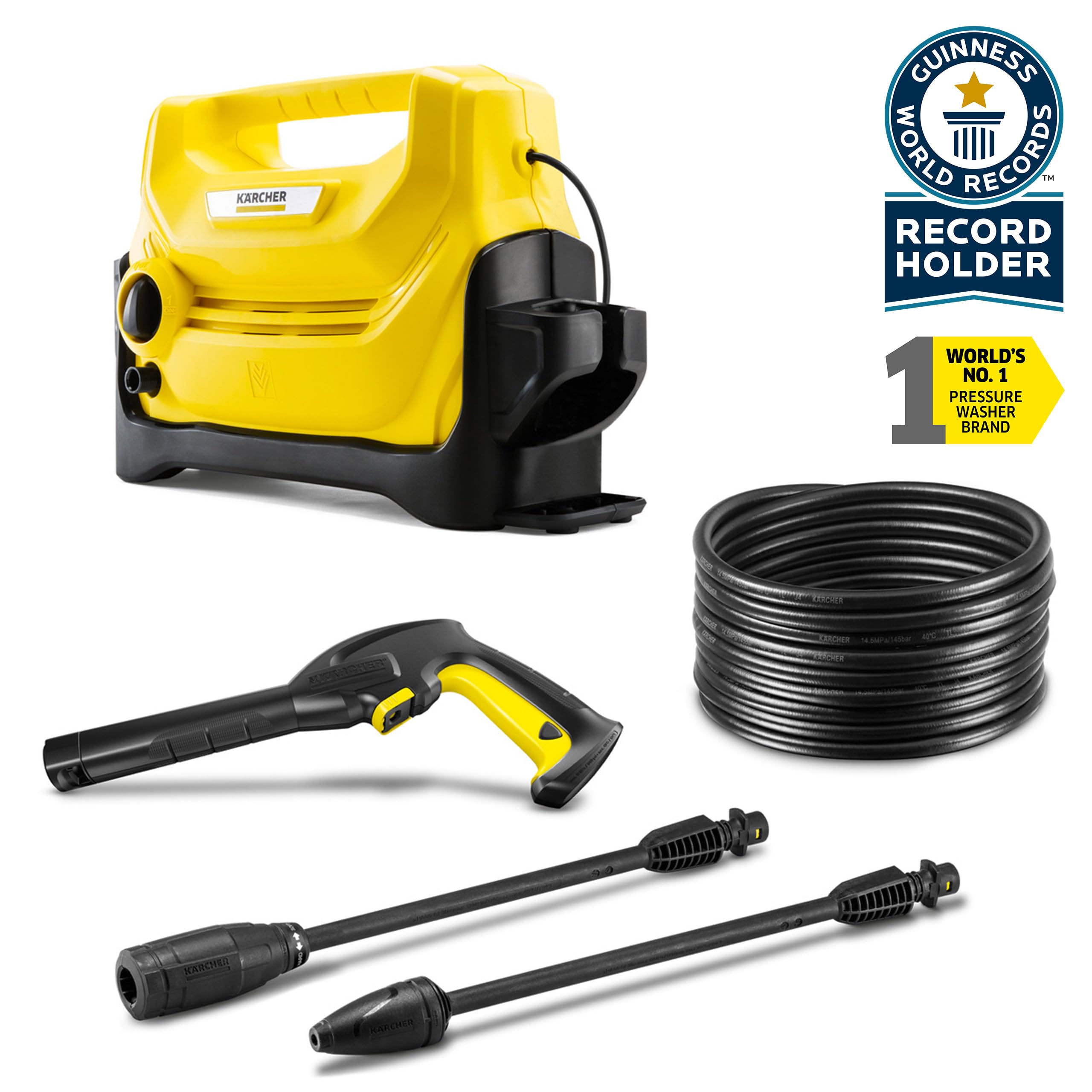 **Kärcher K2 1600 PSI Electric Pressure Washer with 25 ft. Hose, 2 Spray Wands & Onboard Storage – 1.35 GPM – Ideal for Cleaning Driveways, Patios, Cars & Outdoor Furniture**