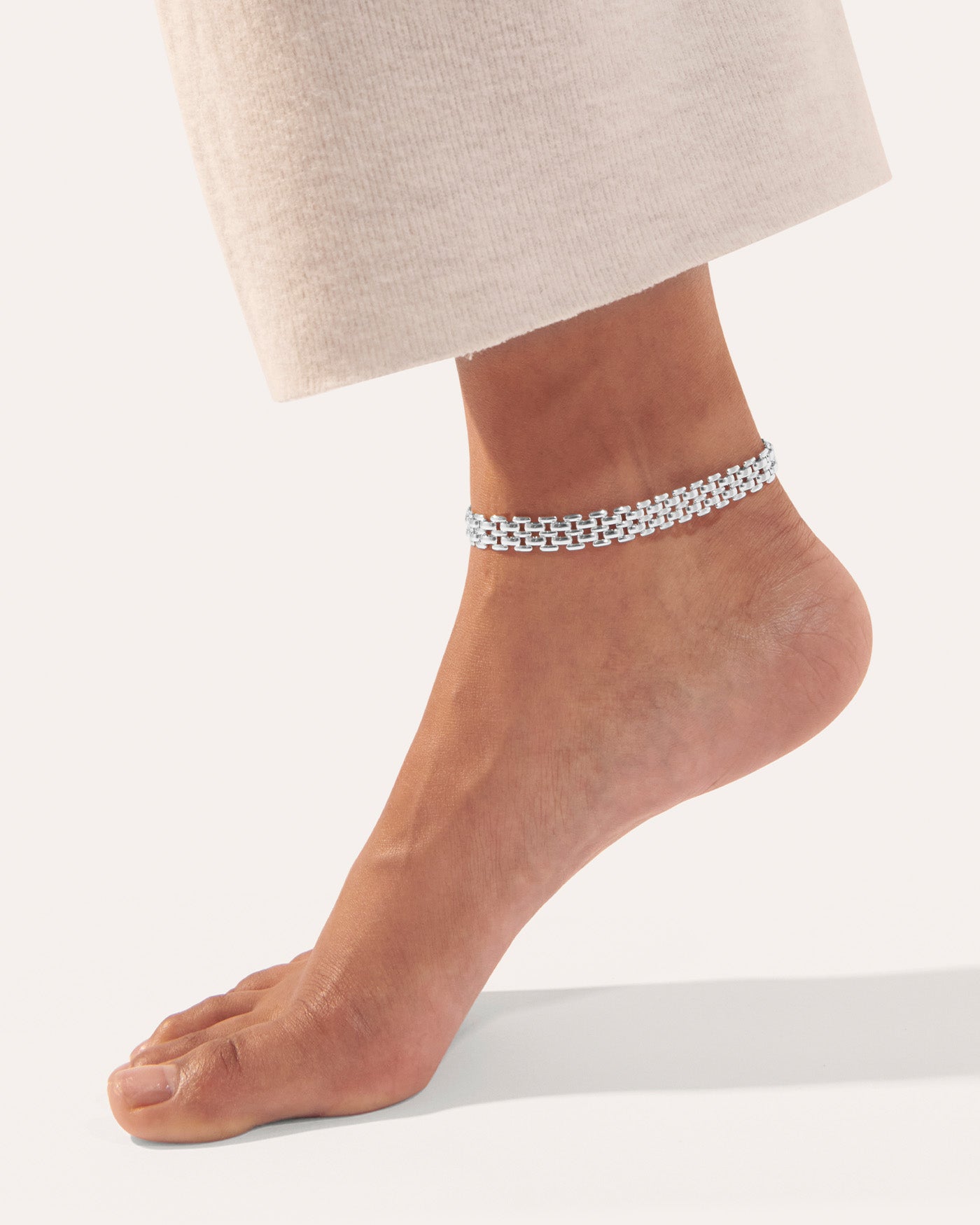 Elegant Francis Silver Anklet for Women - Dainty Sterling Silver Ankle Bracelet - Perfect for Beach, Summer & Boho Fashion