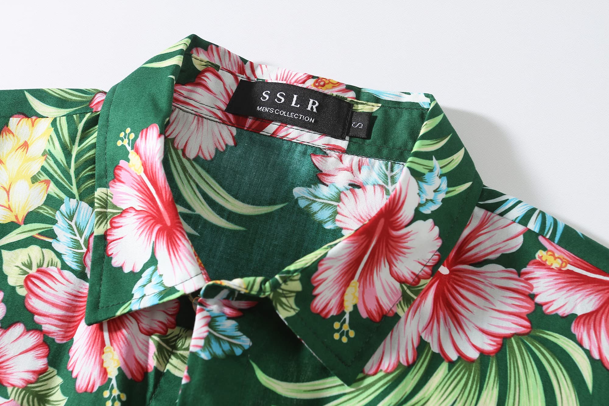 Hawaiian Shirt for Men - Tropical Floral Short Sleeve Casual Button Down Beach Shirt | Perfect for Summer Vacation, Luau Party & Island Getaway