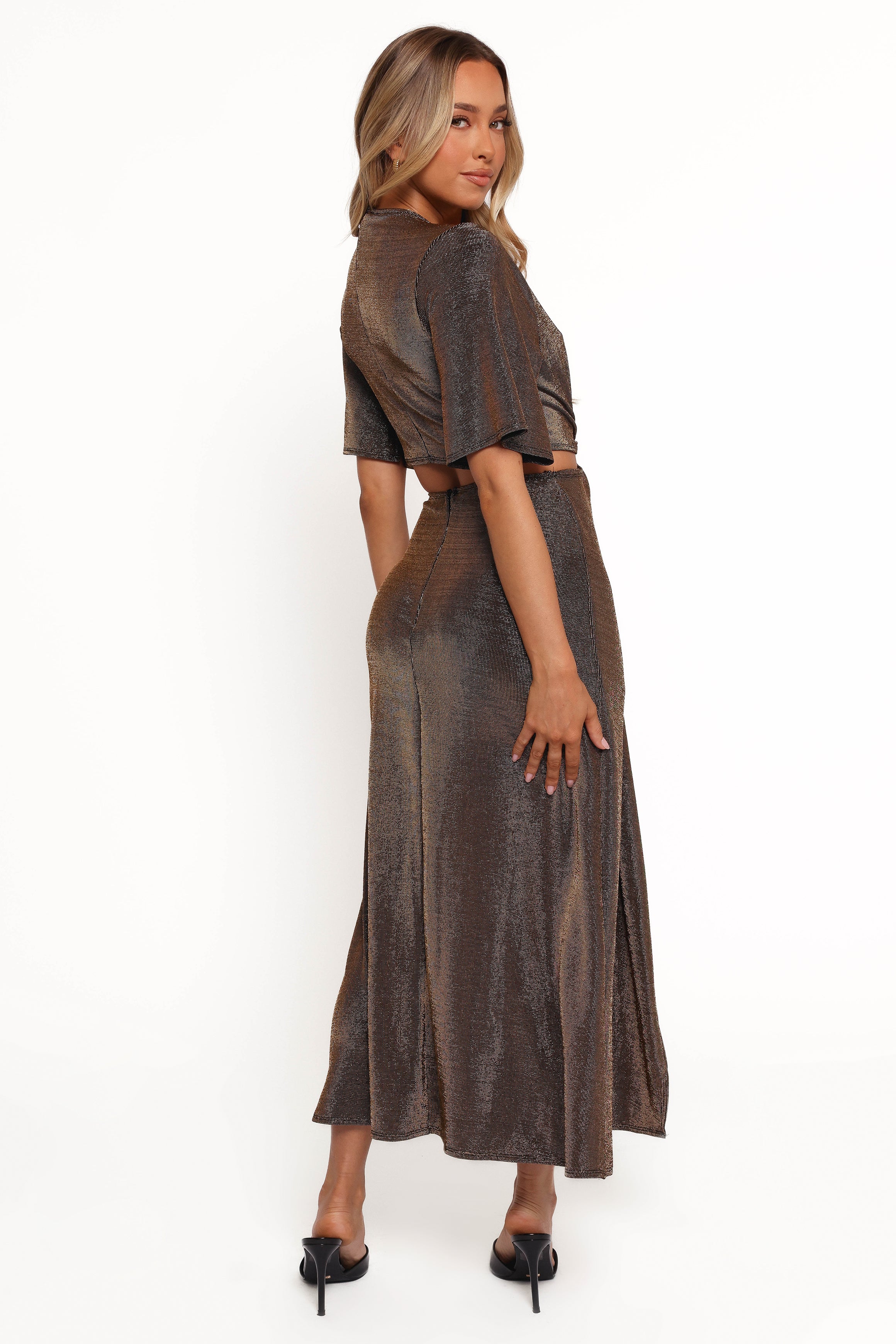 Elegant Blanca Cut Out Maxi Dress - Black & Rose Gold | Women's Summer Evening Party & Wedding Guest Dress