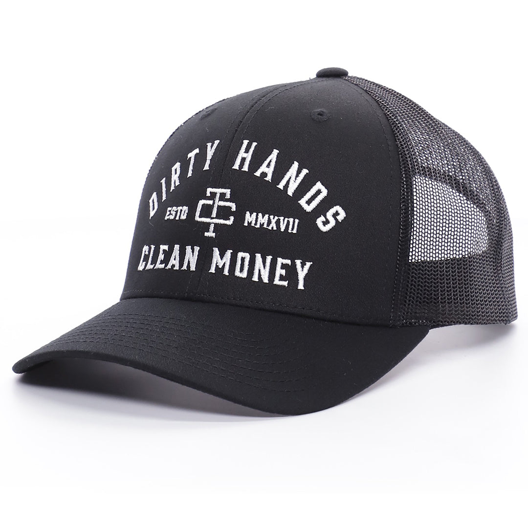 Troll Co. Men's Dirty Hands Clean Money Curved Brim Meshback Hat - Stylish Baseball Cap for Casual Wear, Outdoor Activities & Street Fashion