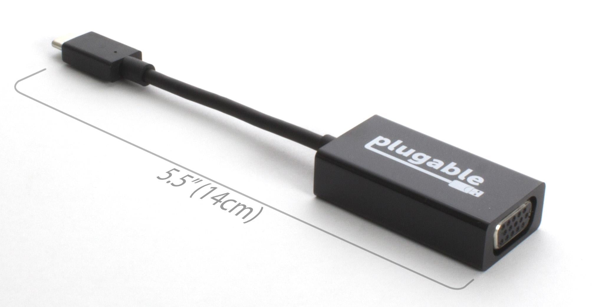 Plugable USB C to VGA Adapter - 4K Video Output Converter for Laptop, MacBook, Chromebook - Connect to Monitor, Projector, HDTV for Work & Presentations