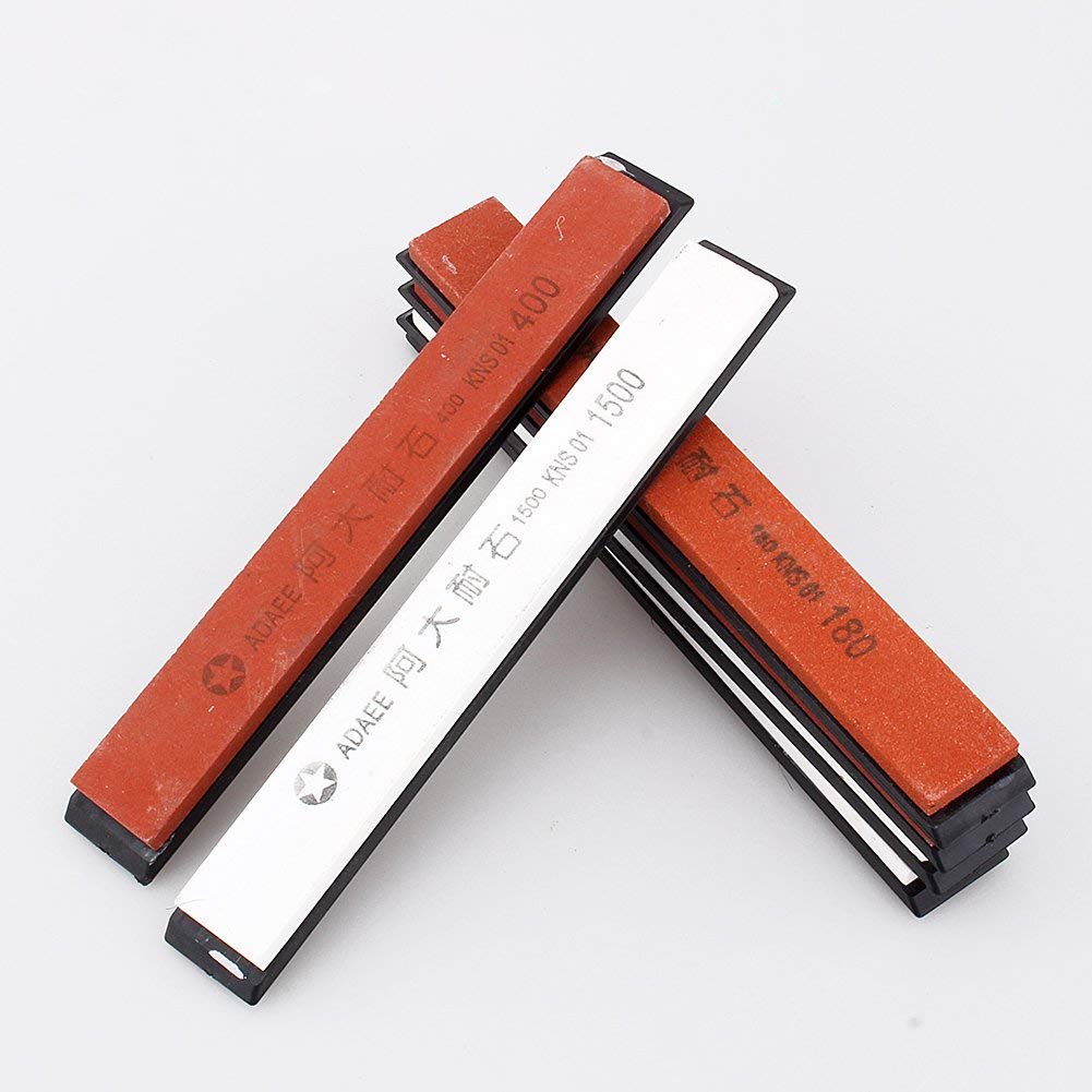 Professional 6-Piece Knife Sharpening Stone Set - 180/400/800/1500/2000/3000 Grit Whetstone Kit for Kitchen Knives, Hunting & Pocket Knives - Essential Tool for Chefs, Butchers & Outdoor Enthusiasts