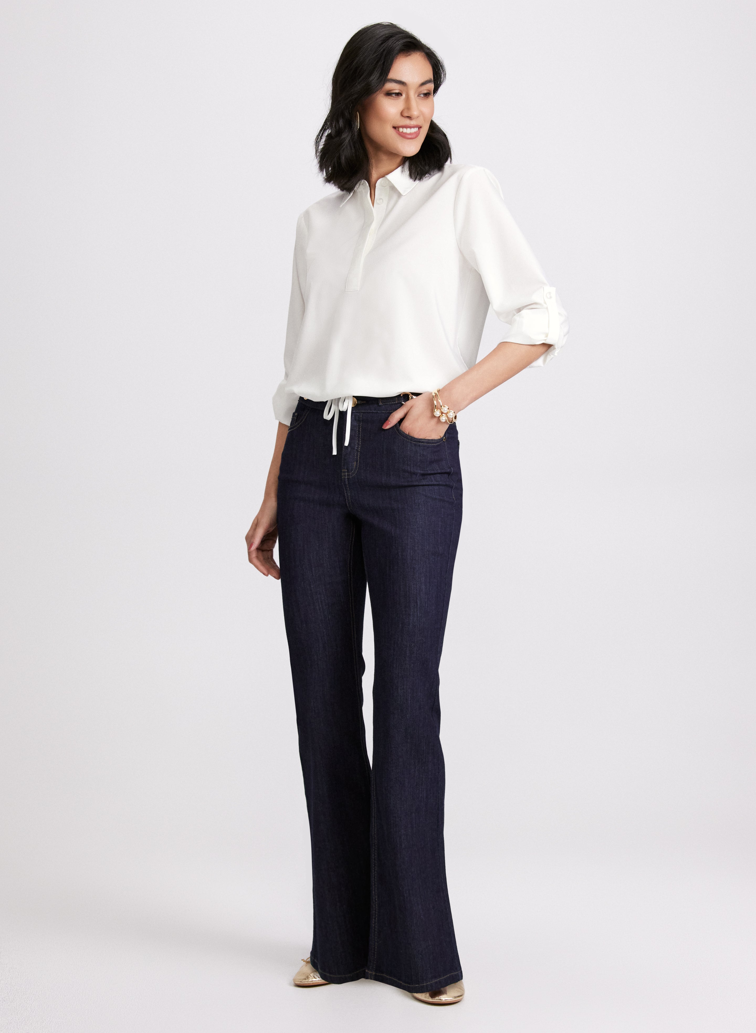 Embellished Collar Blouse for Women - Elegant Ruffled Neckline Top - Perfect for Office Wear, Date Night & Special Occasions