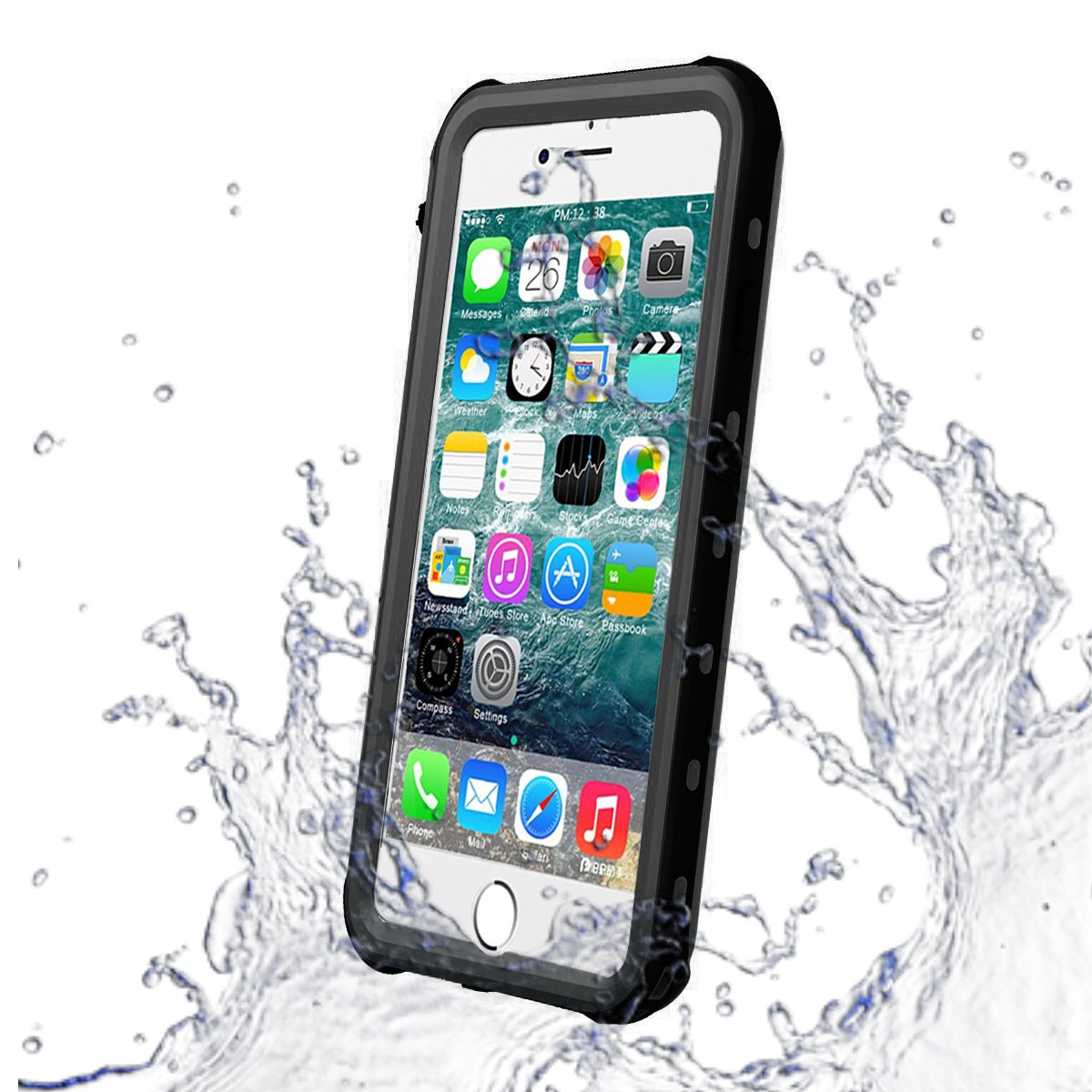 **MPSTG Waterproof Case for iPhone 7 Plus & iPhone 8 Plus - Heavy Duty Shockproof, Dustproof, Snowproof with Touchscreen Transparent Screen Protector - Protective Cover for Apple iPhone 7/8 Plus (Black) - Perfect for Outdoor, Sports & Adventure Activities**