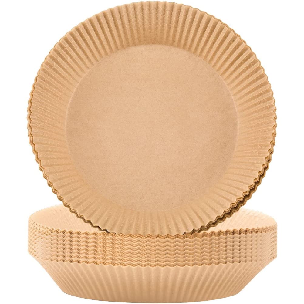 Non-Stick Air Fryer Parchment Paper Liners - 50pcs 6.3 Inch Unperforated Round Disposable Basket Liners for Baking, Roasting & Microwave | Perfect for Air Fryers, Ovens & Meal Prep