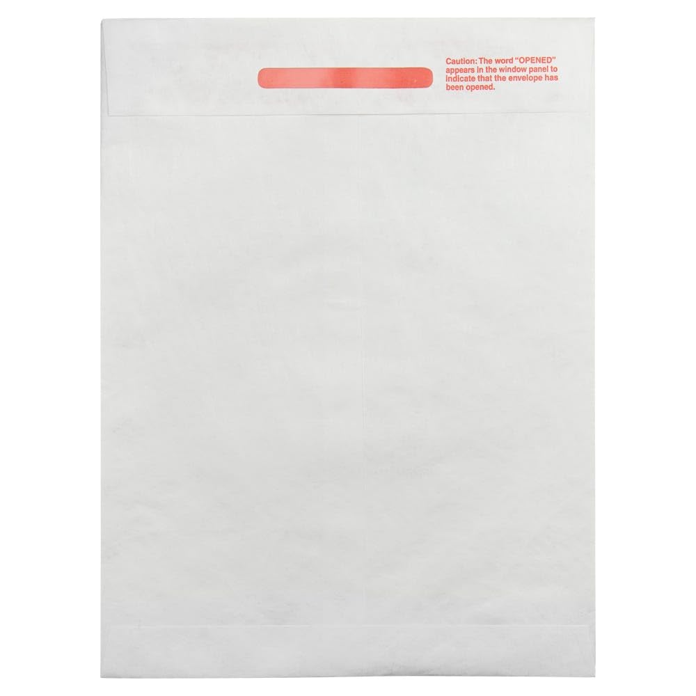 LUXPaper 9 x 12 Open End Tyvek Envelopes - Tamper Evident Peel & Press Security Mailers - 14lb White Text (Pack of 500) - Perfect for Legal Documents, Medical Records & Secure Shipping
