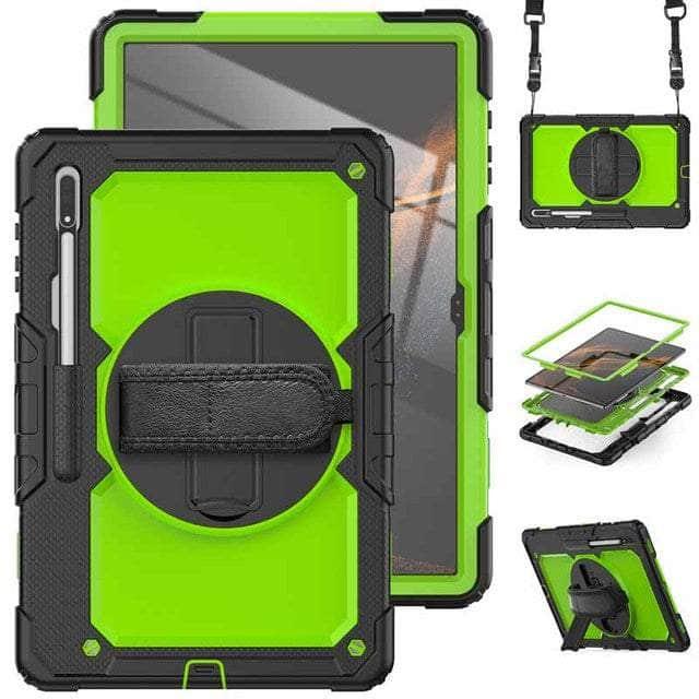 360° Rotating Shockproof Rugged Case for Samsung Galaxy Tab S8 Ultra 2022 (X900) - Perfect for Work, Travel & Outdoor Adventures
