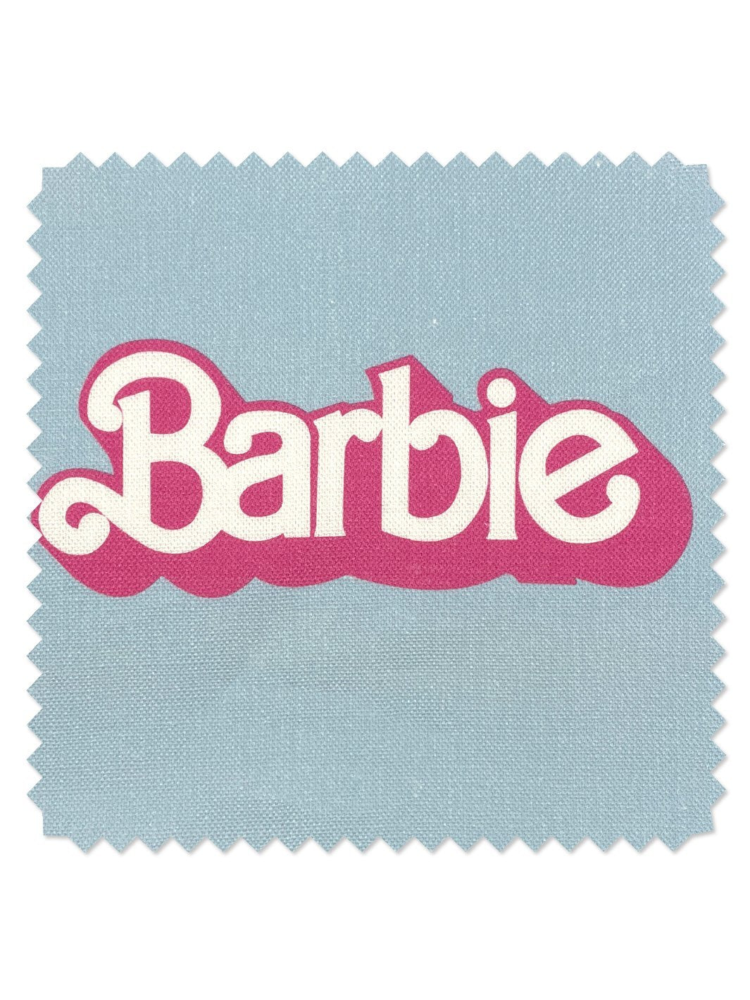 80s Barbie™ Logo Fabric by Barbie™ - Baby Blue Retro Print - Perfect for Doll Clothes, Quilting & DIY Craft Projects