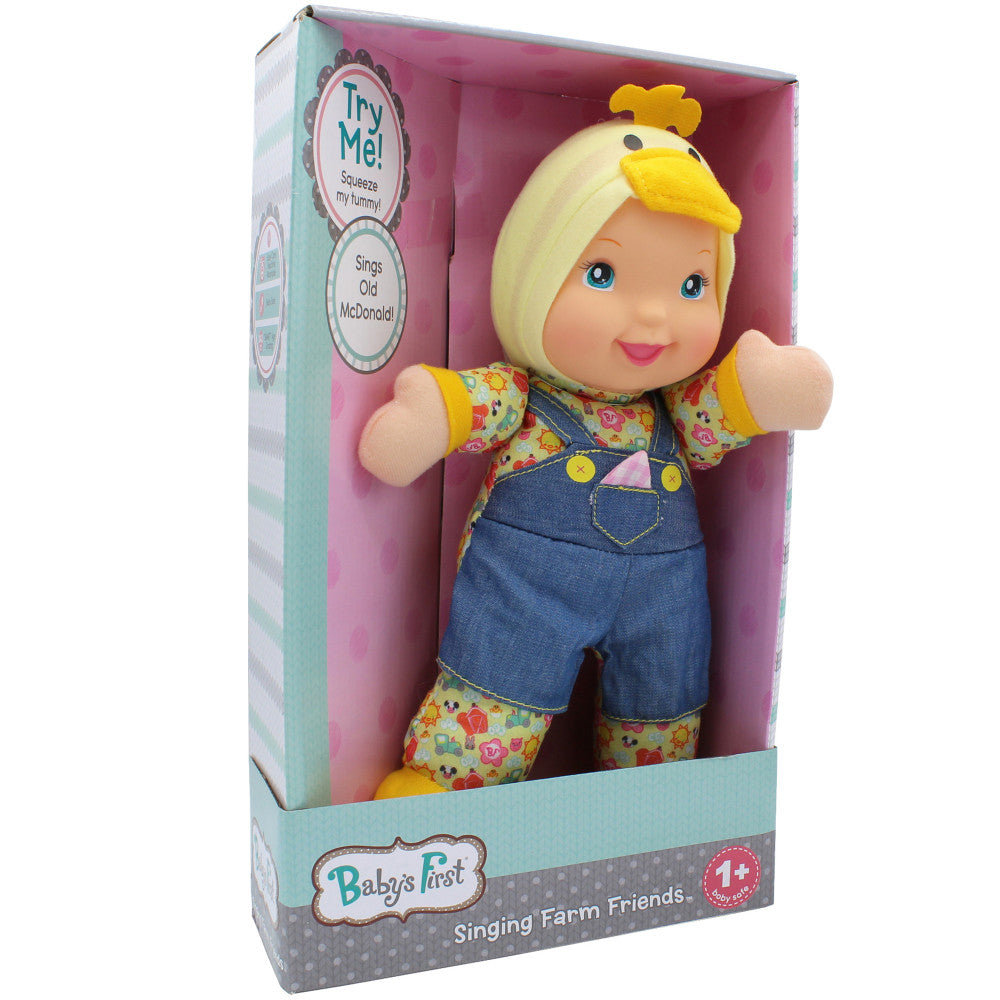 Baby's First Farm Animal Friends Musical Duck Doll - Interactive Plush Toy for Toddlers & Infants - Perfect for Early Learning, Playtime & Nursery Decor