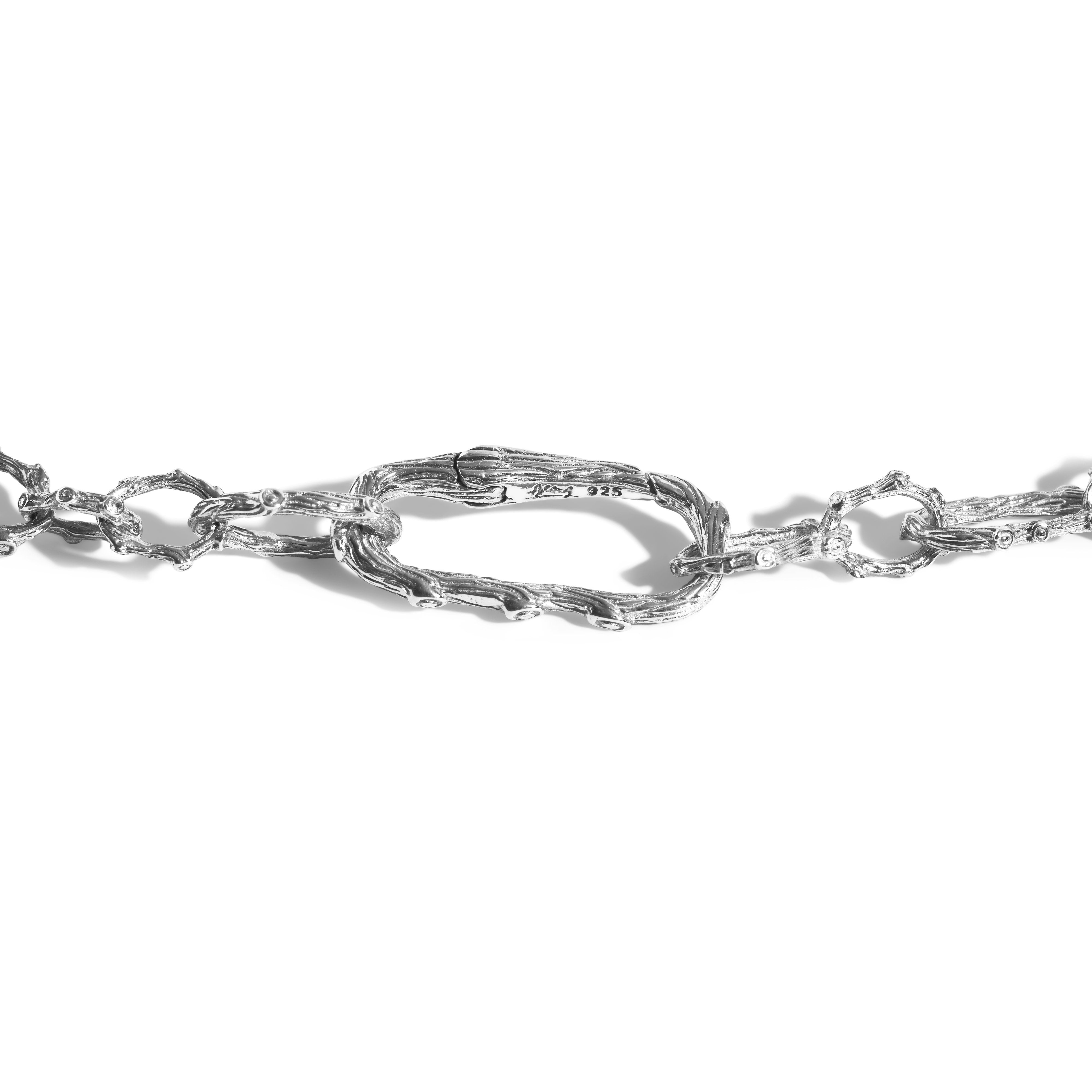 Enchanted Forest Link Necklace - Elegant Silver Chain Jewelry for Women, Perfect for Weddings, Parties & Everyday Wear