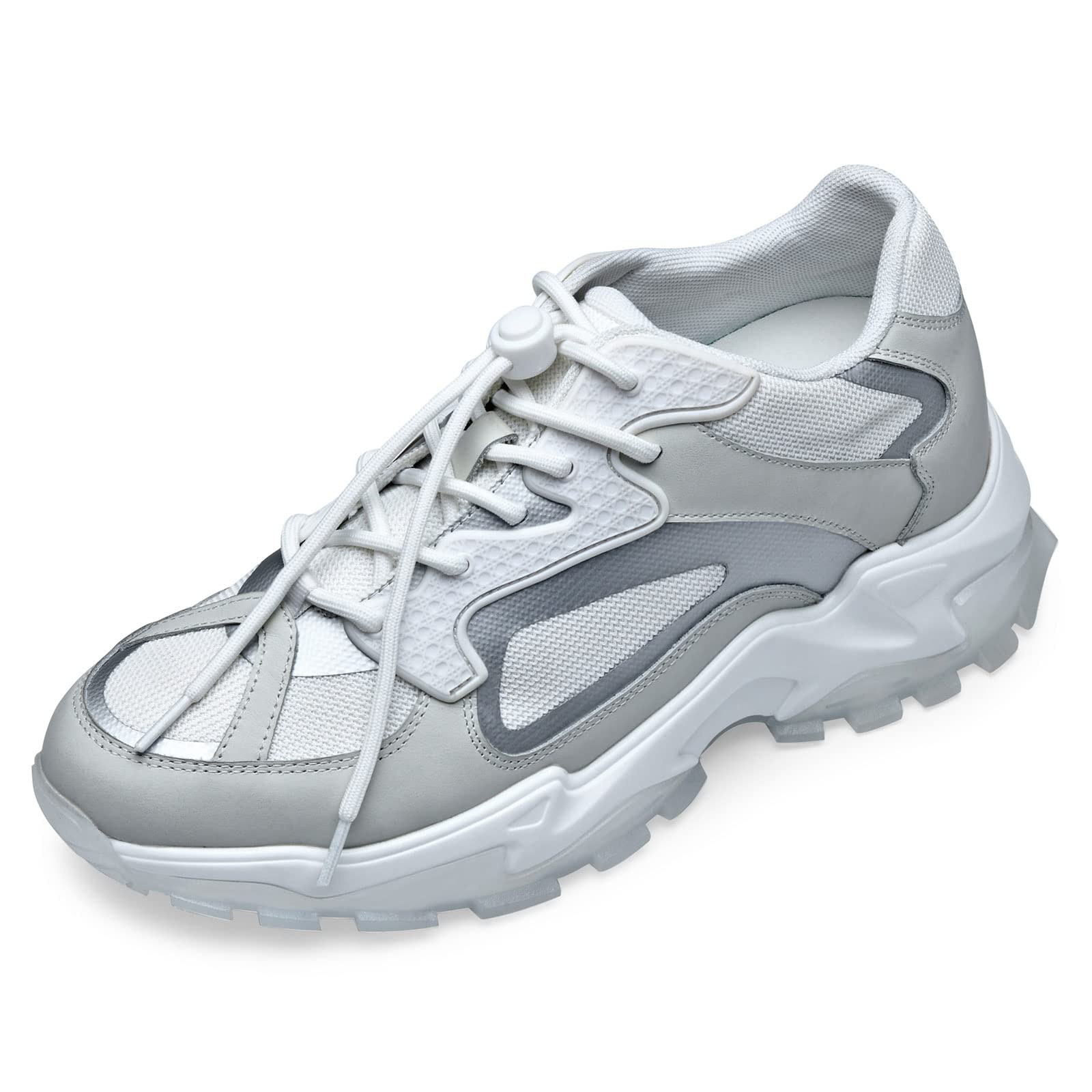 CHAMARIPA Men's Invisible Height Increasing Elevator Shoes - Genuine Leather Casual Dress & Sport Lifting Shoes for Work, Dating & Formal Occasions