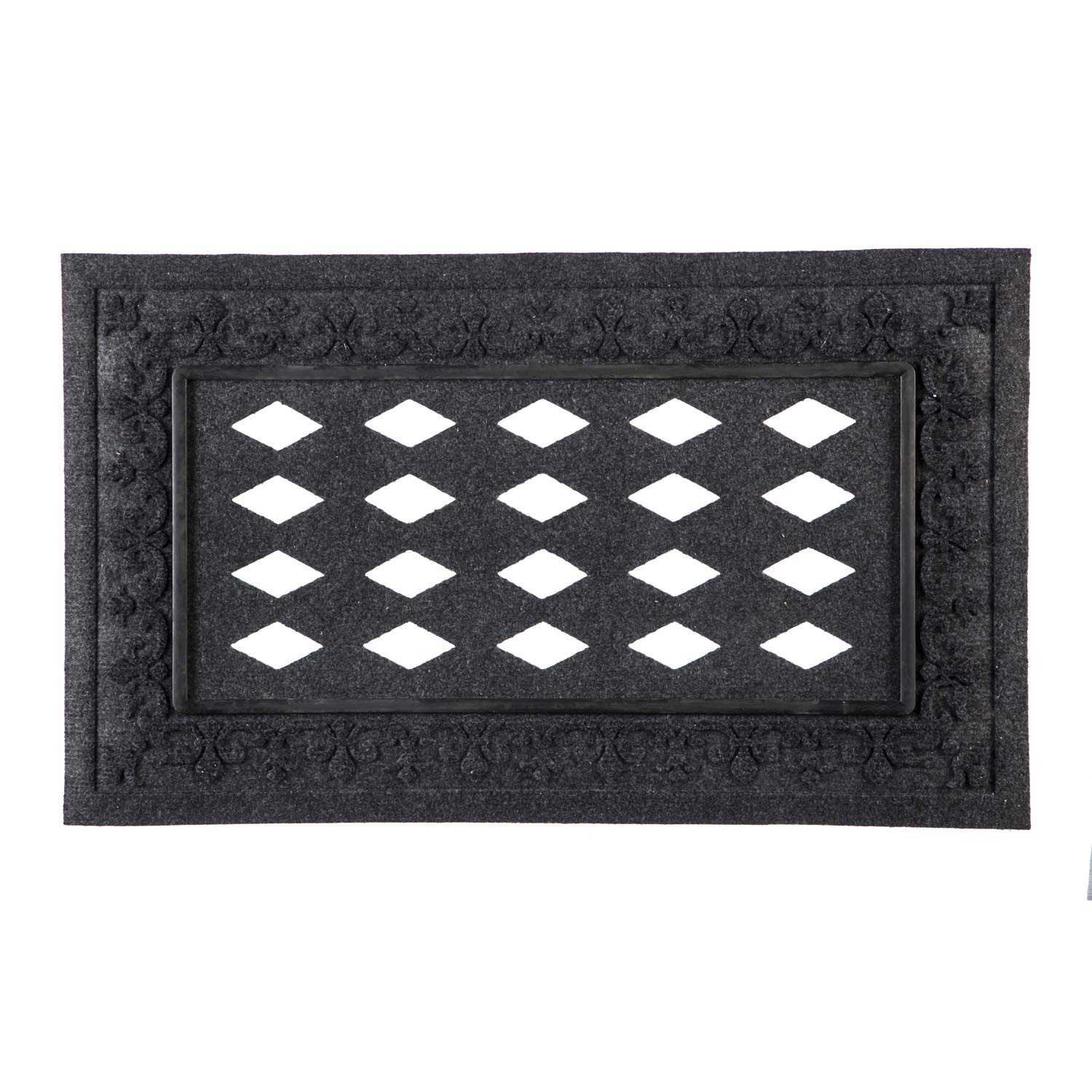 Evergreen Flag Embossed Fleur de Lis Durable Sassafras Welcome Mat Tray - 30 x 18 Inch Fade & Weather Resistant Outdoor Doormat for Front Door, Porch, Patio, Yard & Garden Decor