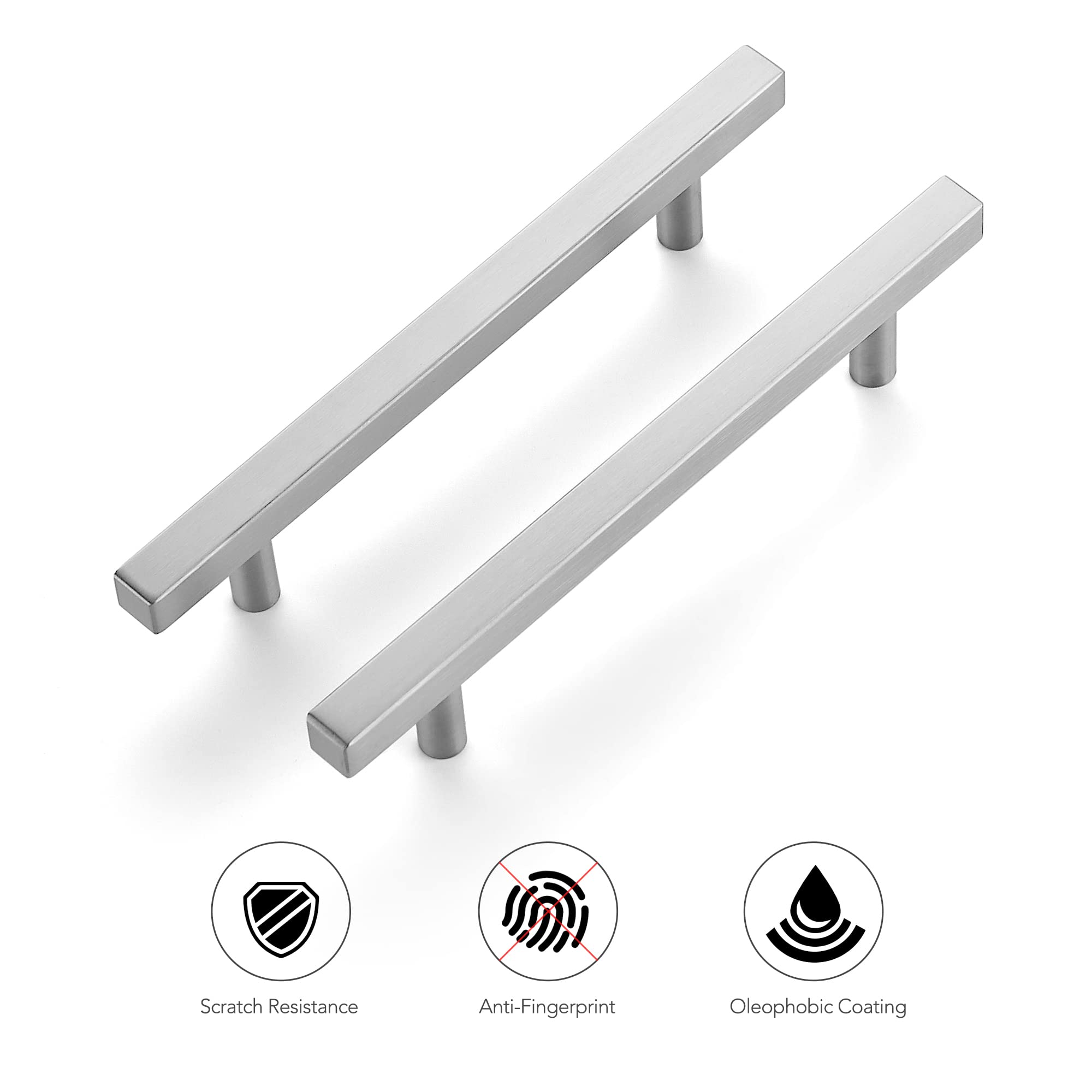 Ravinte 3-Pack 7.38 Inch Square Cabinet Pulls - Brushed Nickel Stainless Steel Kitchen Drawer Handles (7-3/8