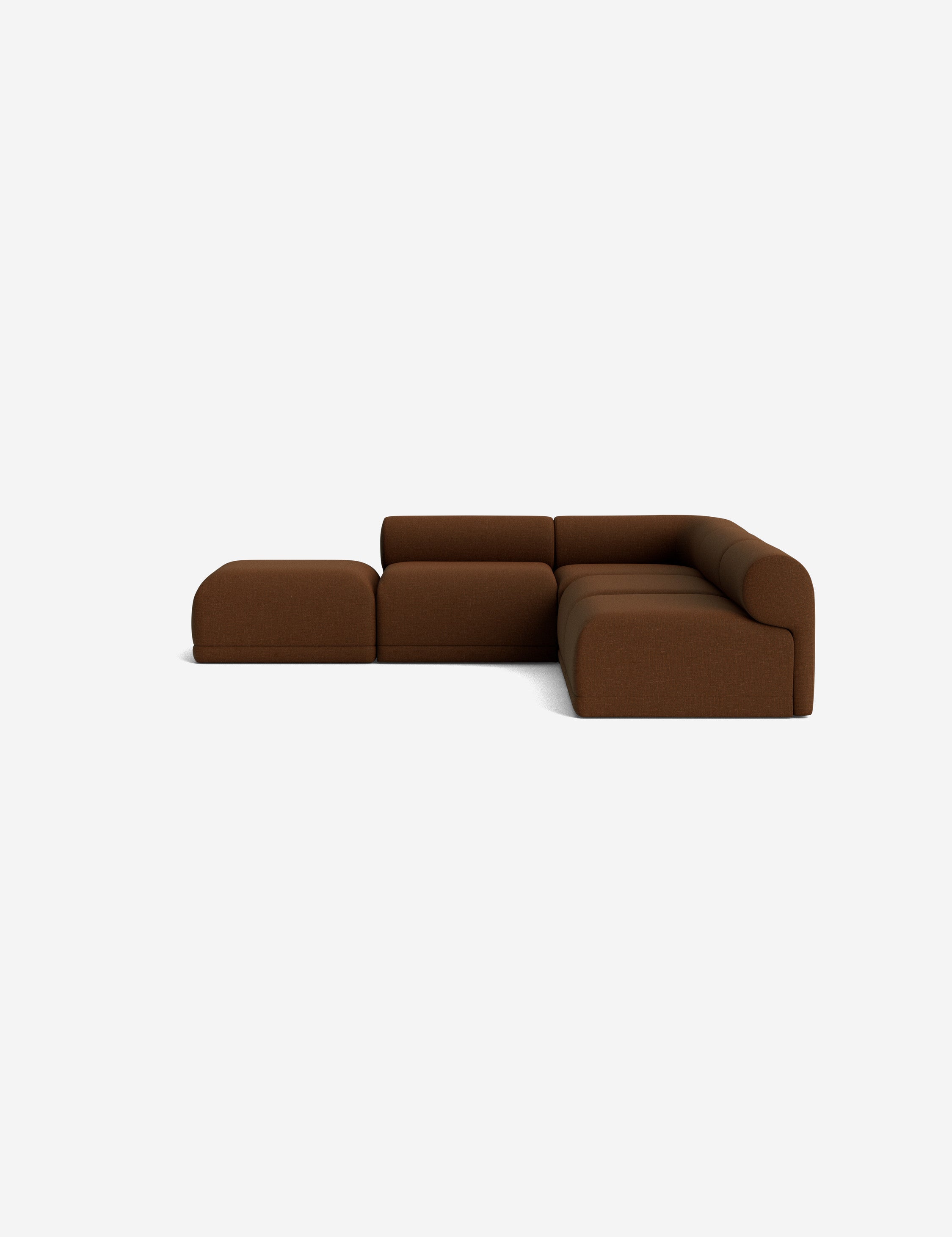 Modern Carson Sectional Sofa with Ottoman - Comfortable L-Shaped Couch for Living Room, Family Room & Lounge Areas - Soft Fabric Upholstery & Stylish Design