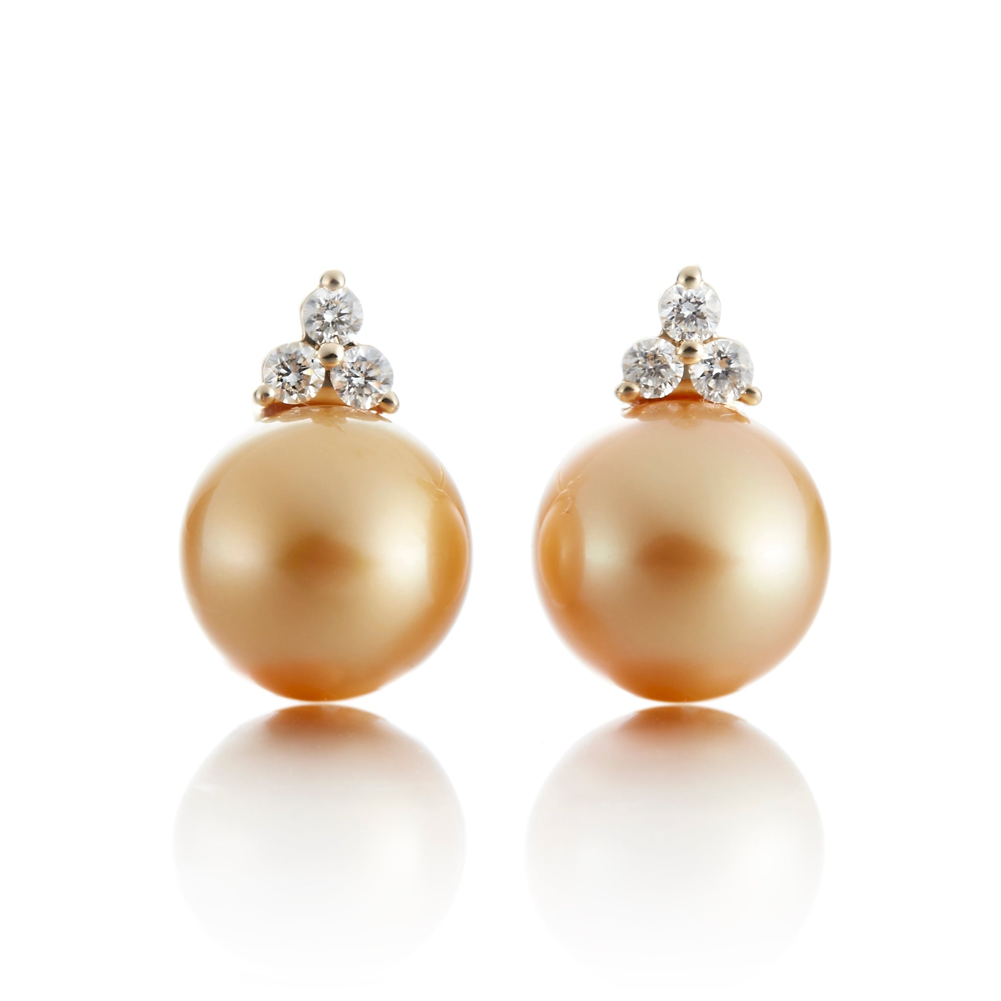 Luxury Madison Earrings - 14K Gold South Sea Pearls & Diamond Studs for Women | Elegant Gift for Wedding, Anniversary & Special Occasions