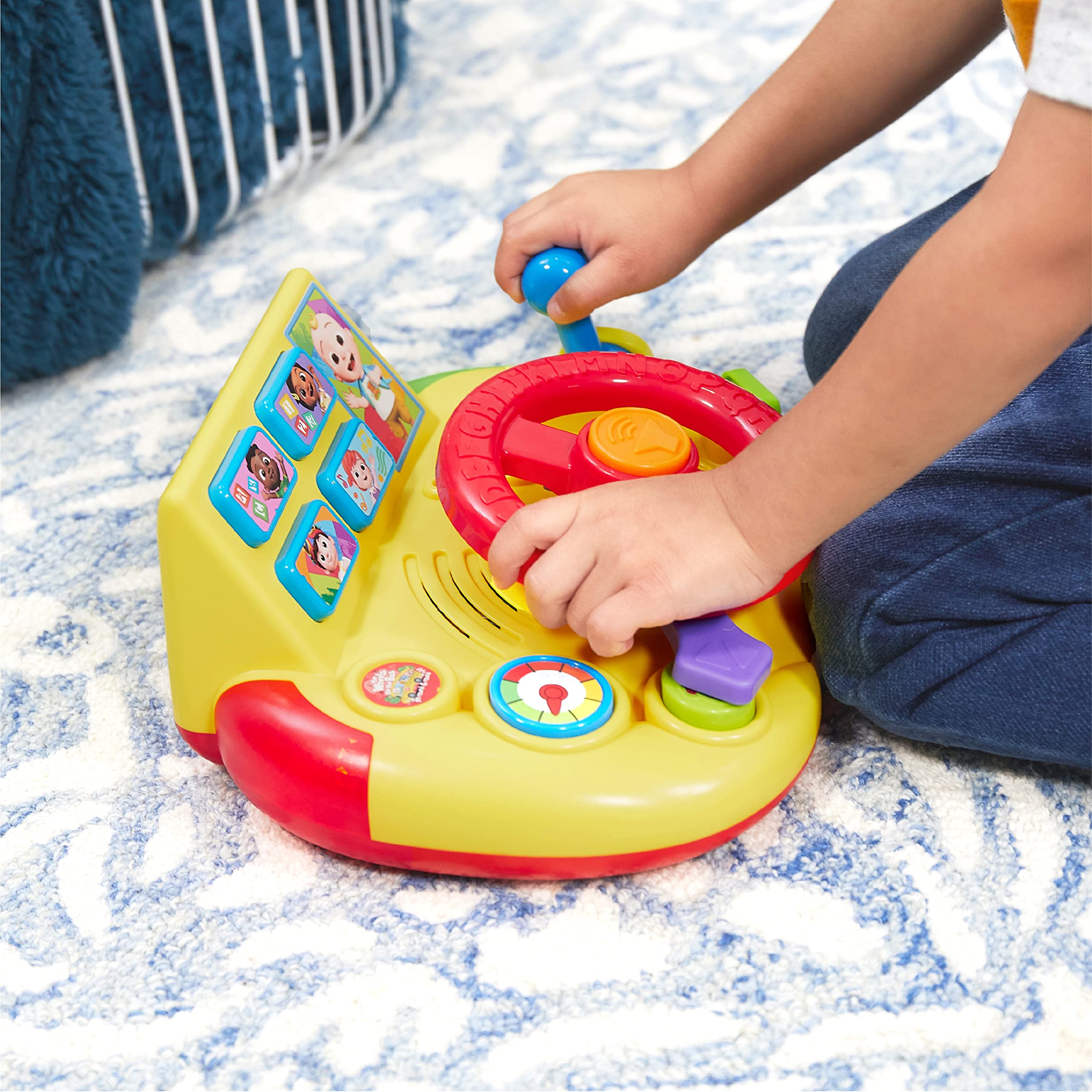 CoComelon Interactive Learning Steering Wheel Toy with Lights & Sounds - Educational Car Toy for Kids Ages 3+ | Batteries Included | Pretend Play, Road Trip Fun & Early Learning Development