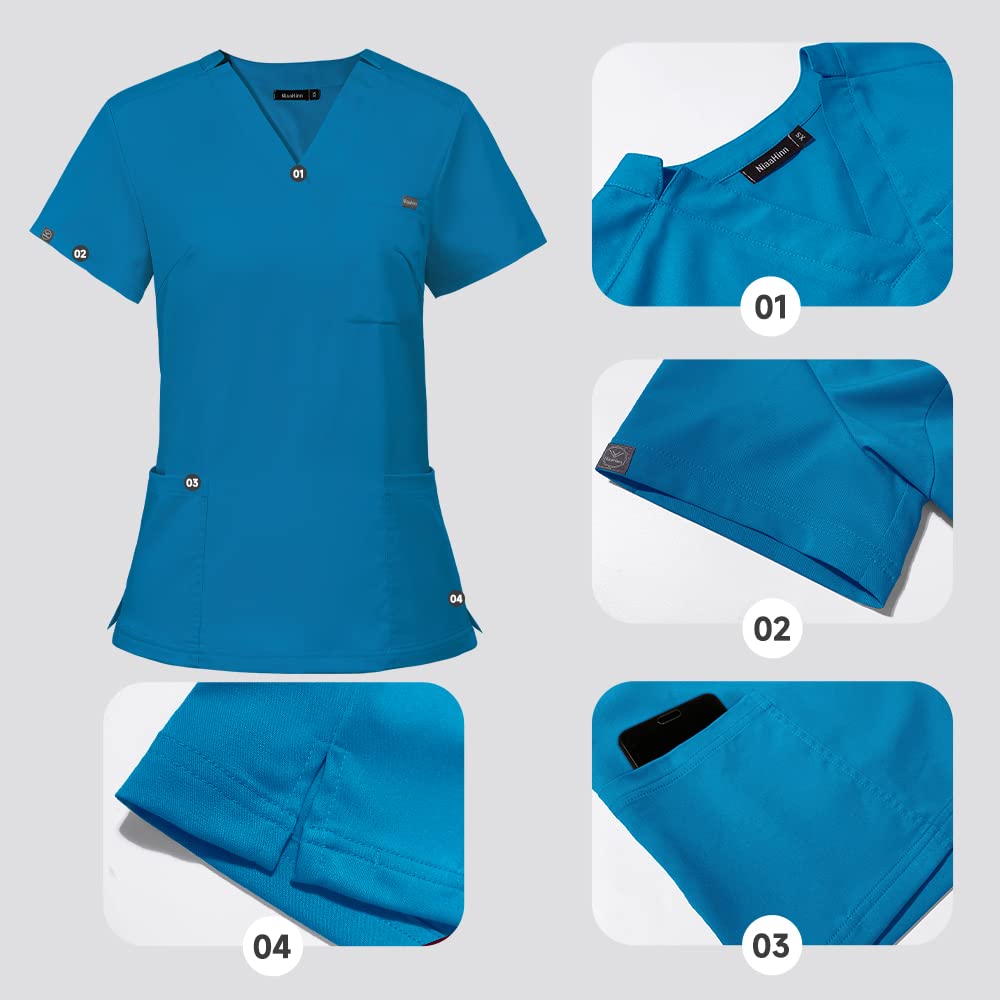 Niaahinn Women's Classic Scrub Set - Comfortable Workwear Top & Yoga Jogger Pants for Nurses, Doctors & Healthcare Professionals | Perfect for Hospital Shifts, Medical Work & Yoga Sessions
