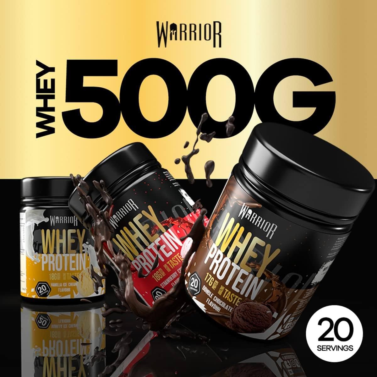 Warrior Whey Protein Powder 500g - 36g Protein per Serving | Low Sugar Muscle Recovery & Growth Supplement | GMP Certified Vanilla Ice Cream Flavor | 20 Servings for Post-Workout, Weight Training & Healthy Lifestyle