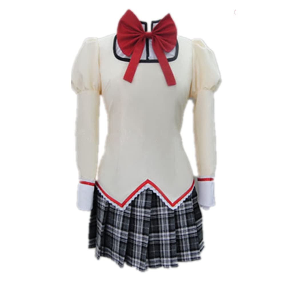 Puella Magi Madoka Magica Kaname Madoka School Uniform Dress - Anime Cosplay Costume for Halloween, Conventions & Themed Parties