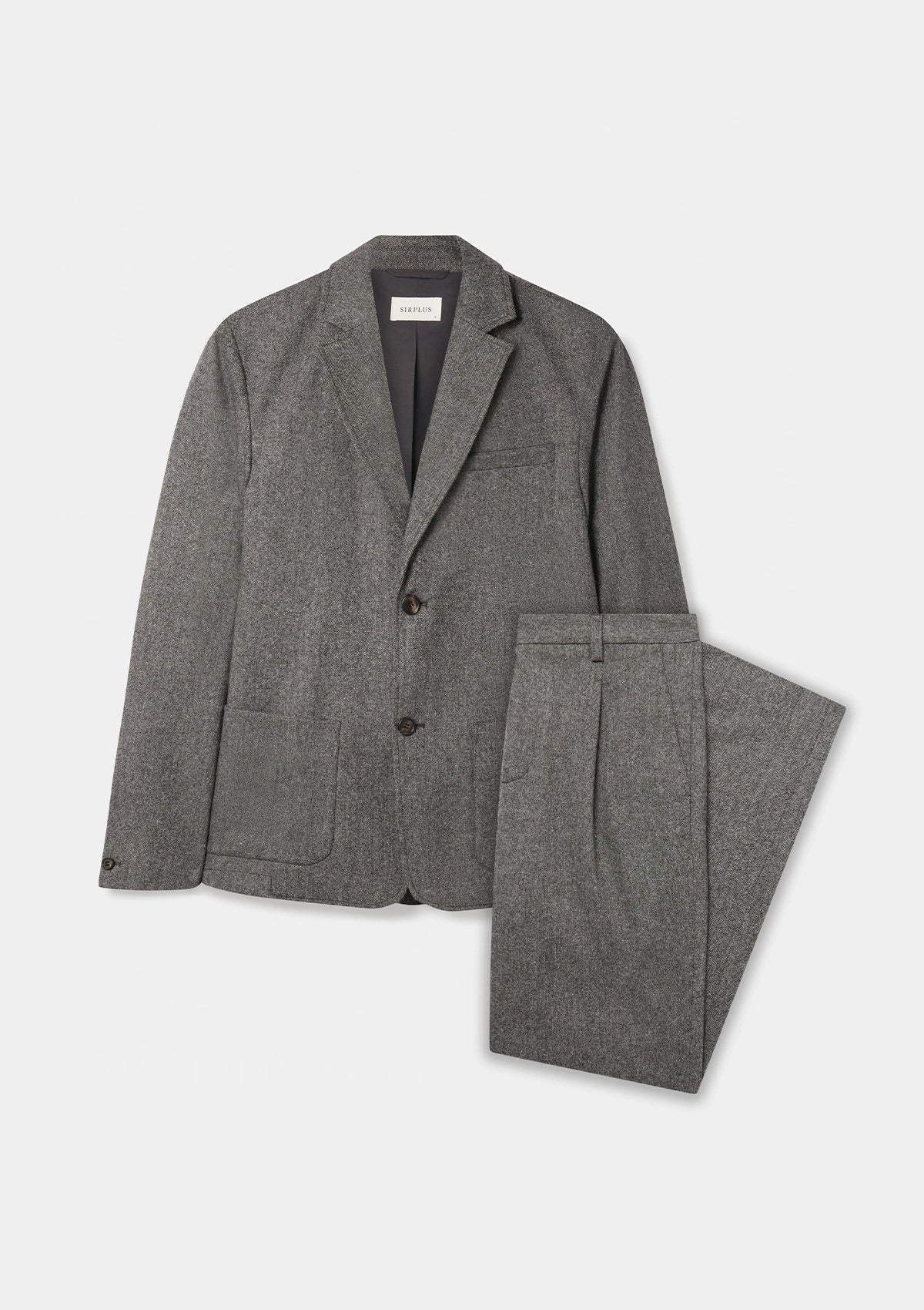 Grey Salt & Pepper Wool High Waisted Pleated Trousers for Women - Comfortable Winter Office Pants & Casual Workwear